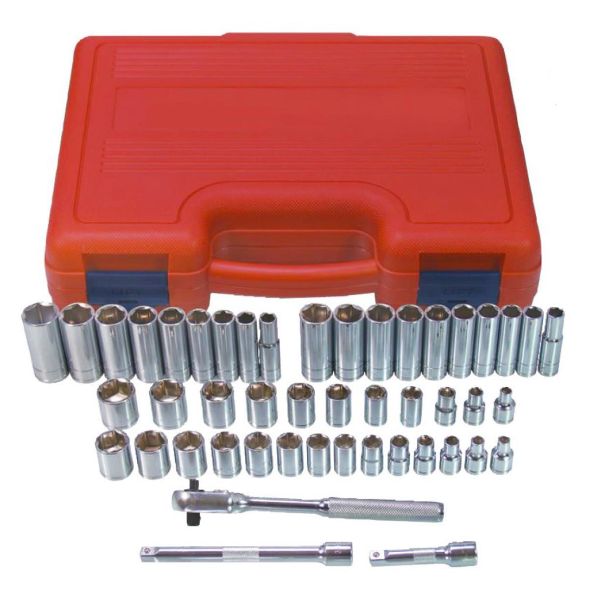 K-Tool 22047 47pc 3/8″ Drive Socket Set; 6pt Sockets, Heat Treated Steel