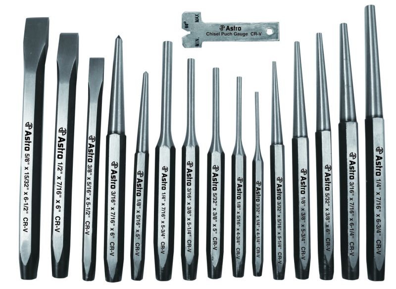 ASTRO PNEUMATIC 16 PC. PUNCH & CHISEL SET AST1600