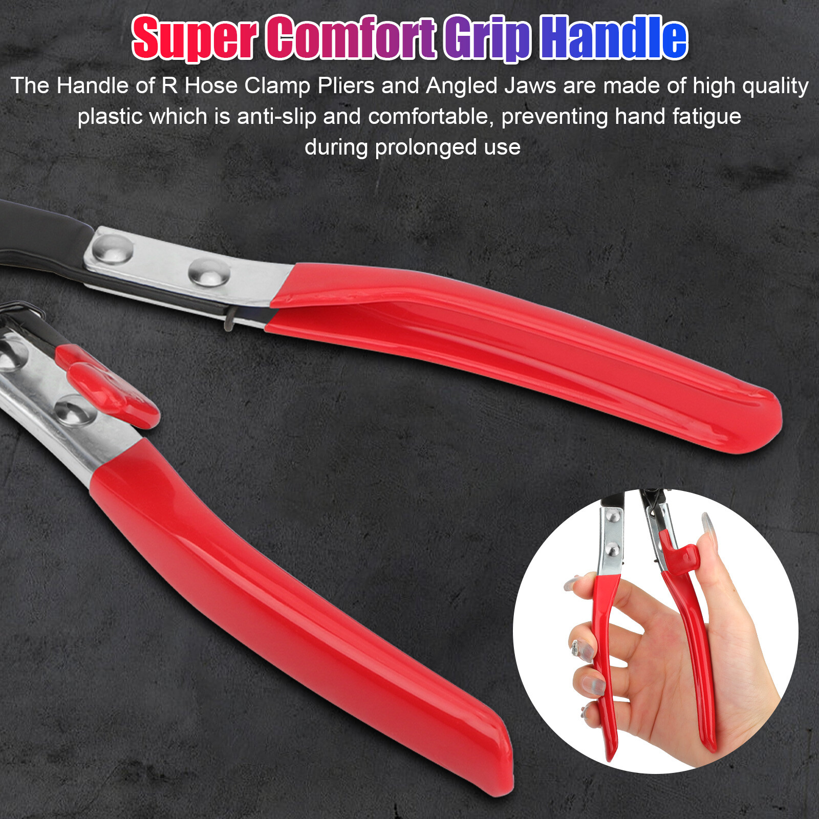 2x Flat Band 45° Angled Swivel Jaw Locking Tools Hose Clamp Plier Coolant Clip