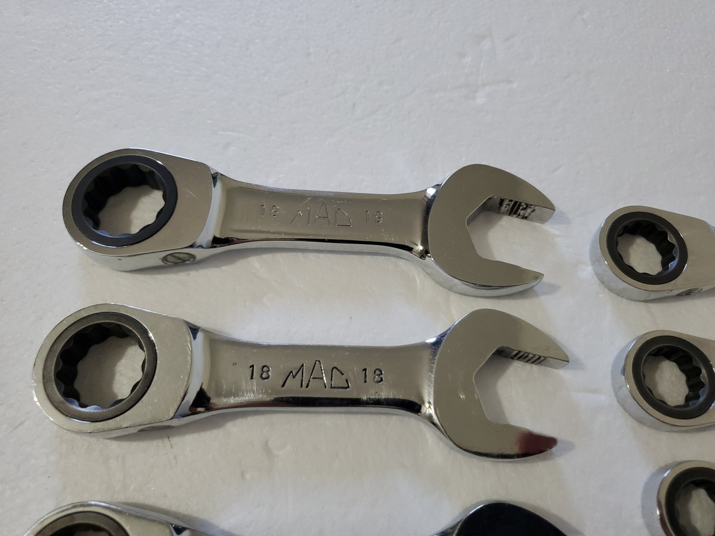 Mac Tools RWS 8mm-19mm Stubby 12-Point Ratcheting Wrench Set of 12