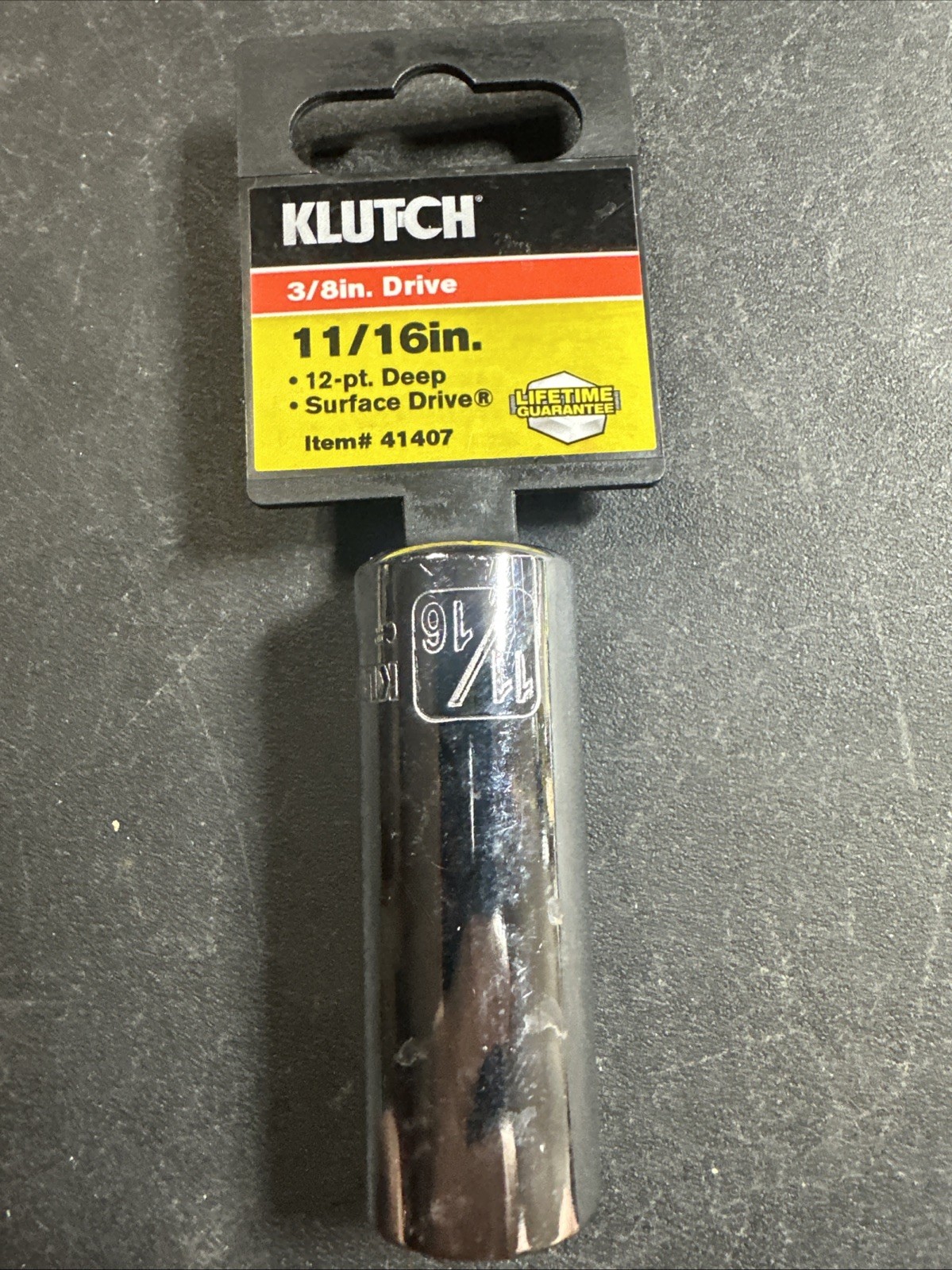 New Klutch 3/8 Drive 12 Pt Deep 11/16 In Sae Sockets