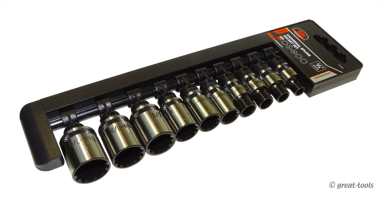 SPLINE SOCKET SET – 3/8” Drive Tools – IIT Professional – automotive hand tool