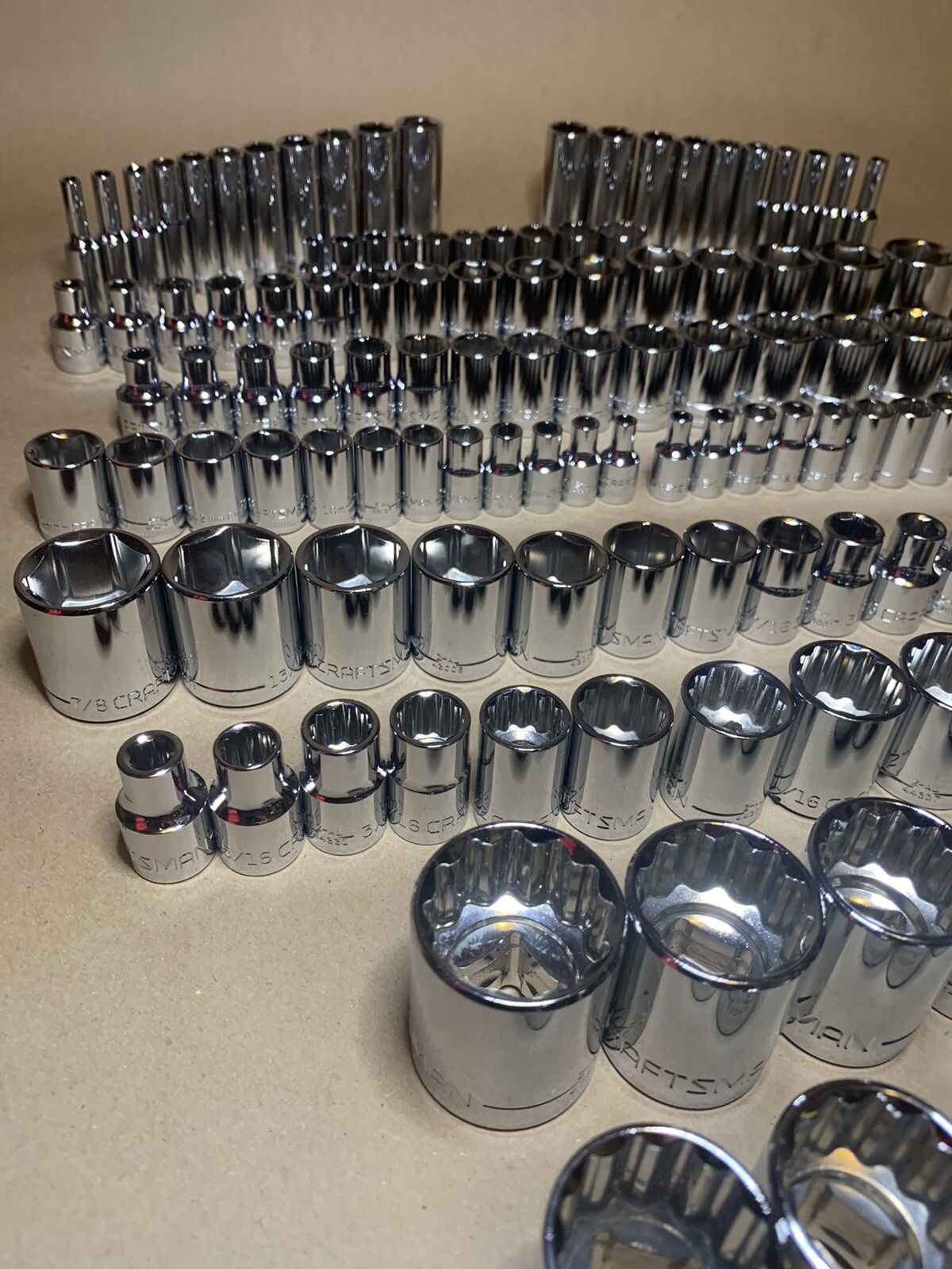 CRAFTSMAN 116 pc 1/4 3/8 1/2 Dr SAE METRIC MM 6pt 12pt ratchet wrench socket set