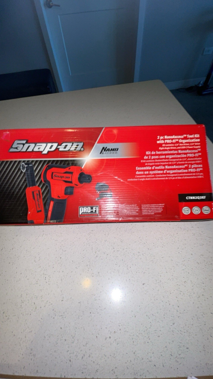 New Snap-on CTNN2Q3KF Nano / Axcess Tool Kit RED 1/4 DRight Angle Driver Set