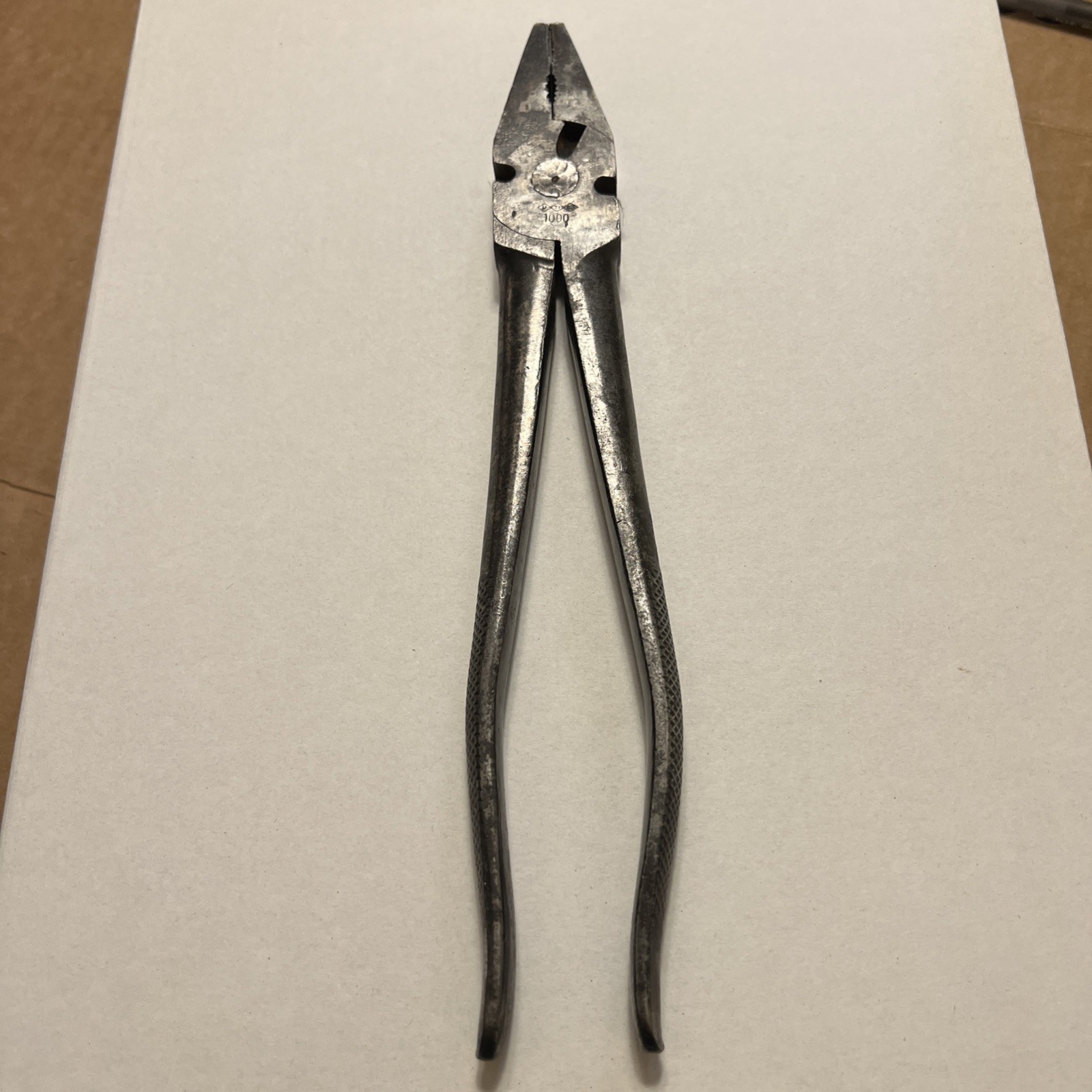 Vintage Utica Giant Button’s Pliers Side Wire Cutting Gripping #1000 USA
