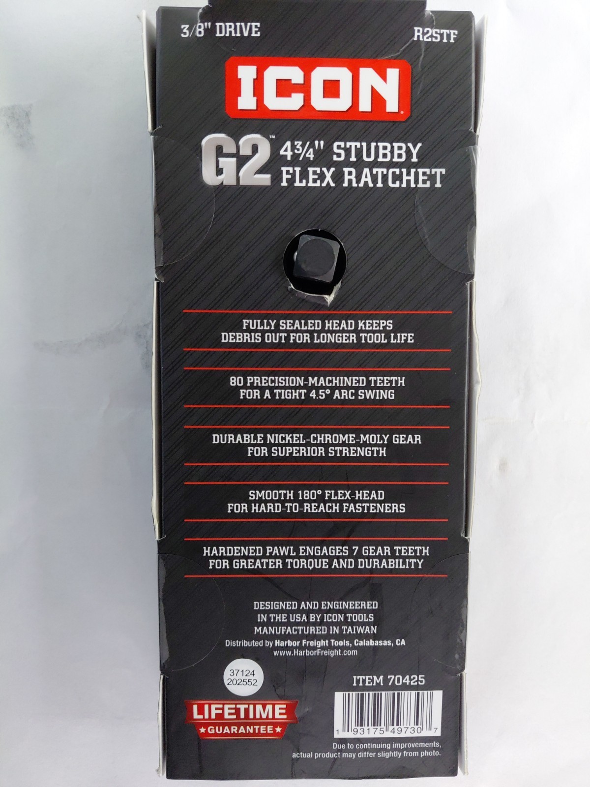 NEW ICON G2 3/8 in Drive 4-3/4 in Stubby Flex Ratchet R2STF 70425 SEALED FAST 📦