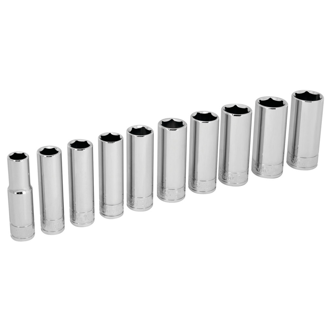 Performance Tool W38402 3/8″ Drive 6-Point Metric Deep Socket Set