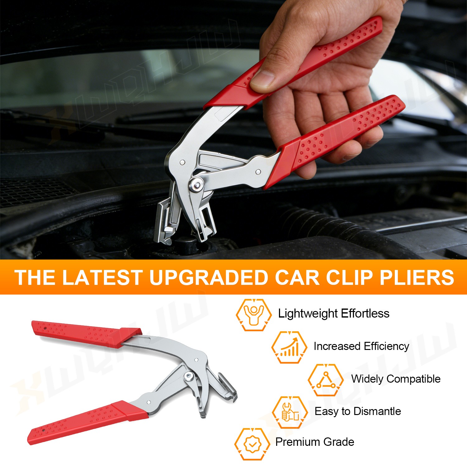 Car Trim Pry Tool Clip Removal Pliers for Door Panel Fasteners Push Pin Rivet 1P