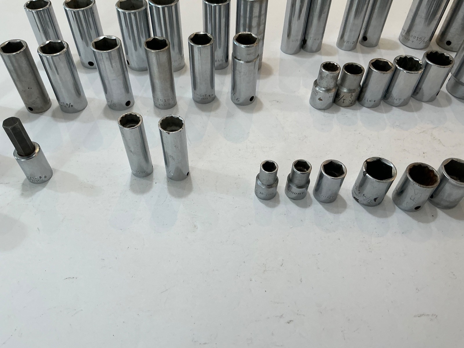 Asst Wright sockets 1/4″,3/8″,1/2″ deep&shallow SAE/MM 41 pc all for $100 OBO US