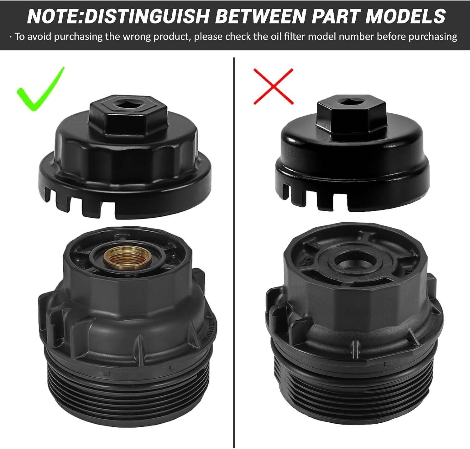 64mm Oil Filter Wrench Removal Tool Socket, 14 Flutes/4 Slots | Compatible wi…