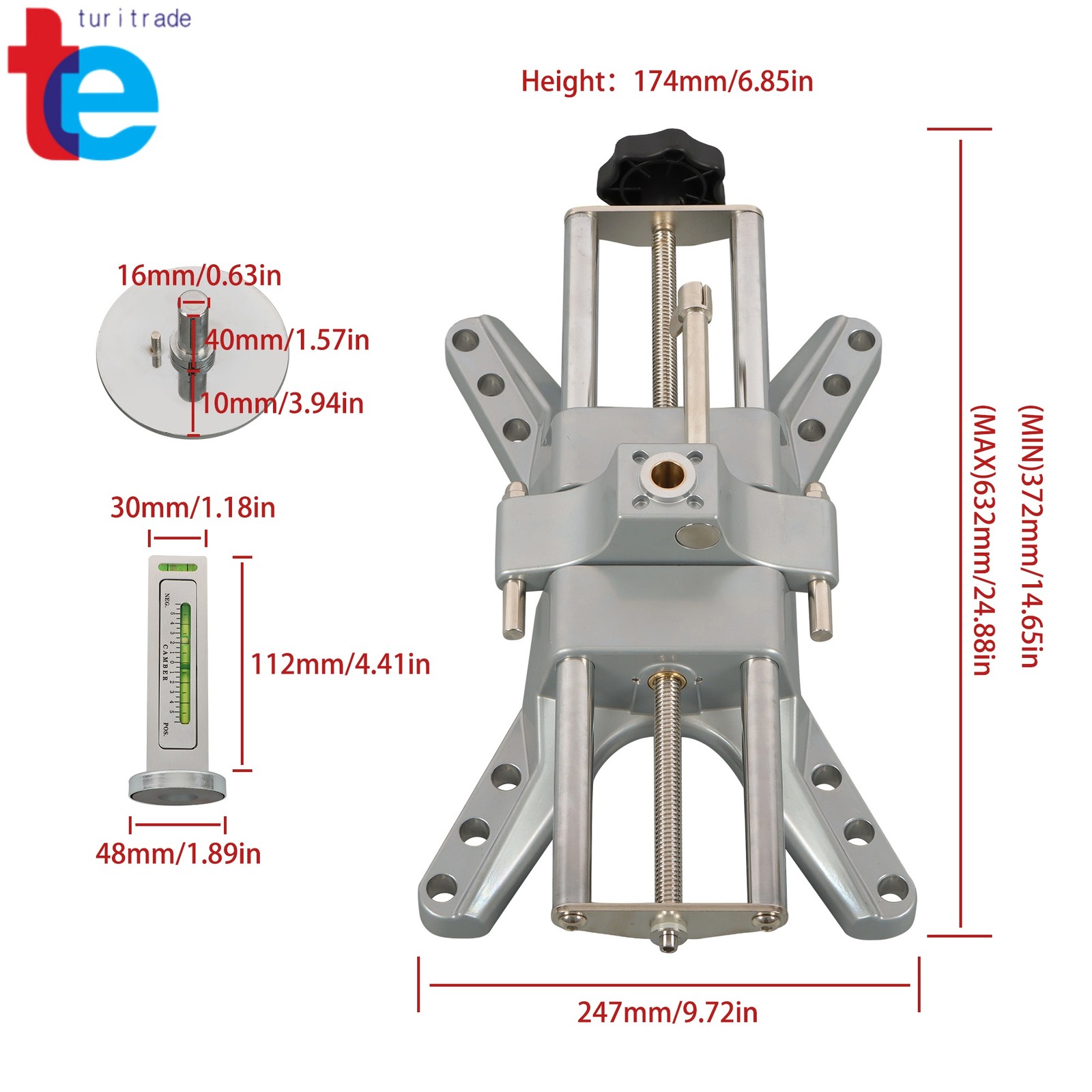 Universal Wheel Clamp & Magnetic Adapter for Precise Camber Caster Gauges