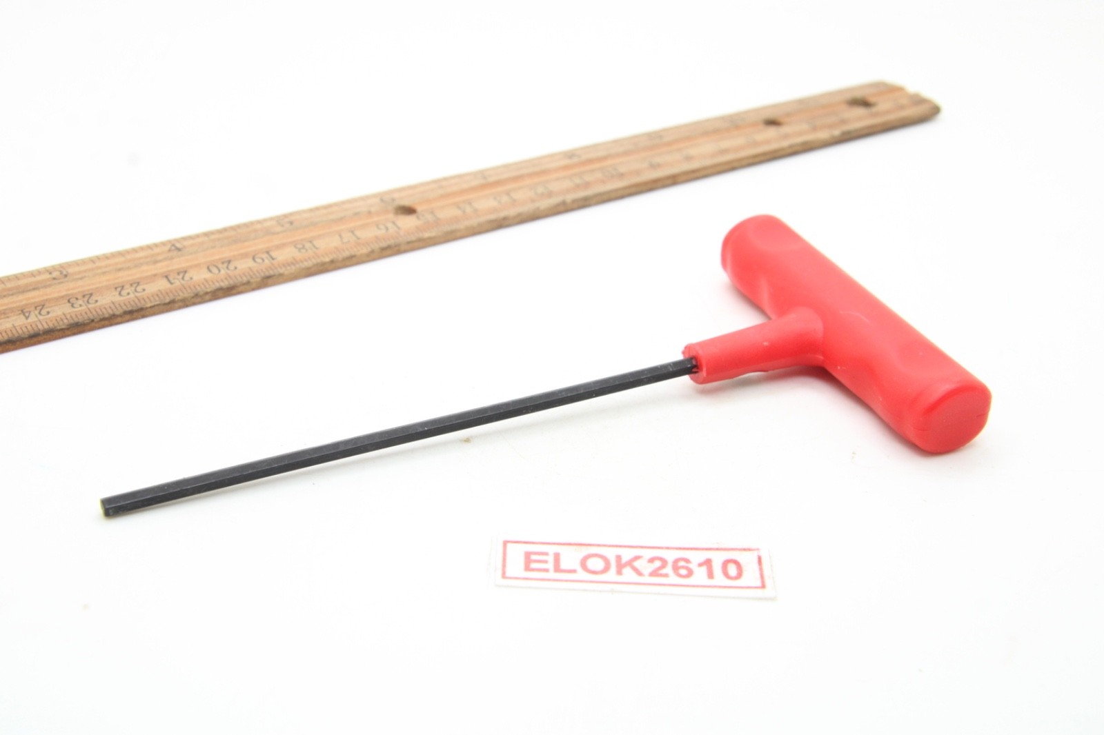 Allen 1/8″ SAE Hex T-Handle Wrench Red Plastic Handle USA