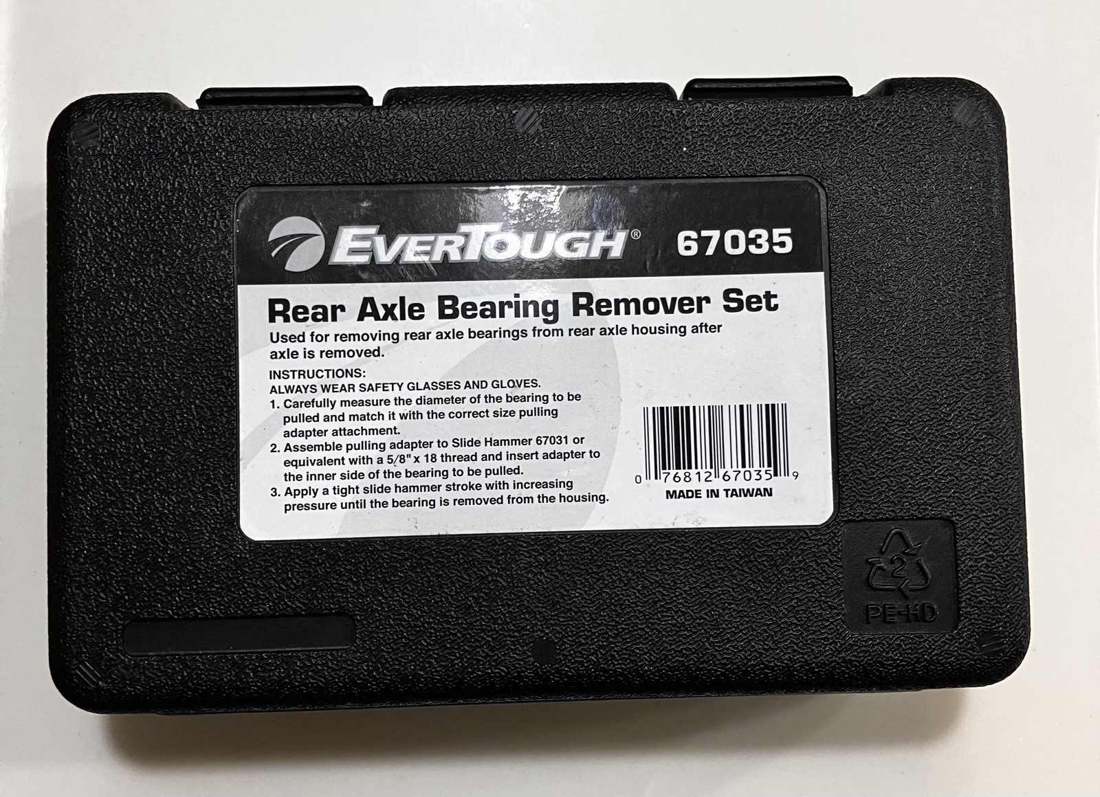 EVERTOUGH 67035 Rear Axle Bearing Remover Set, with plastic case