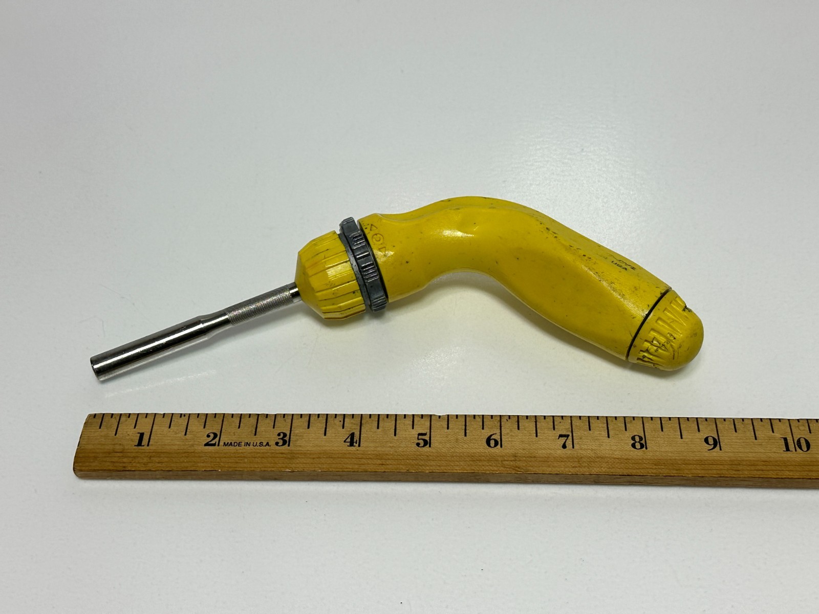 🇺🇸 Snap-On Tools USA SSDMRE4 Pistol-Grip YELLOW Ratcheting Screwdriver w/ Bits