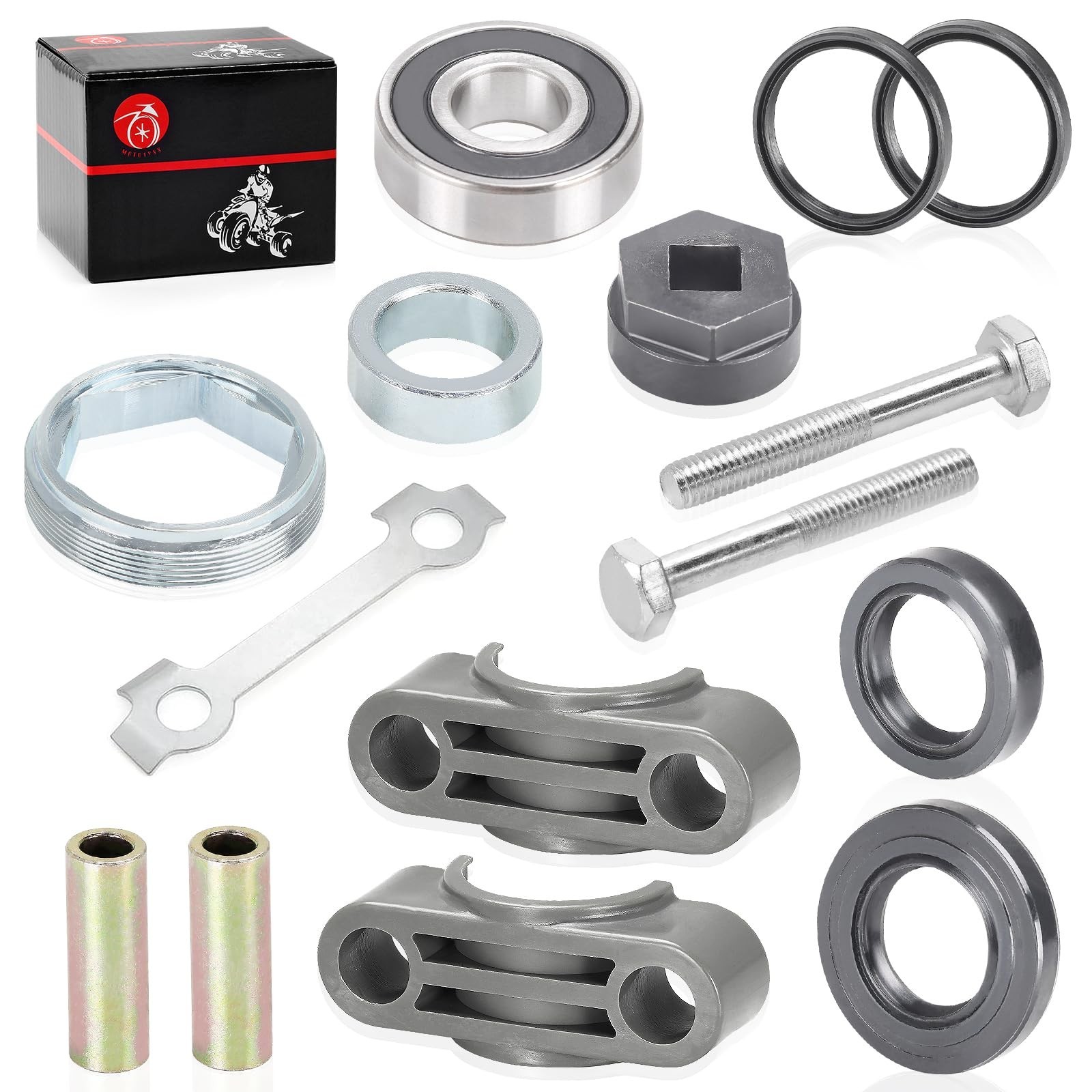 Steering Stem Bushing Bolt Bearing Seal Holder Nut & Removal Tool Kit for ATVs 3
