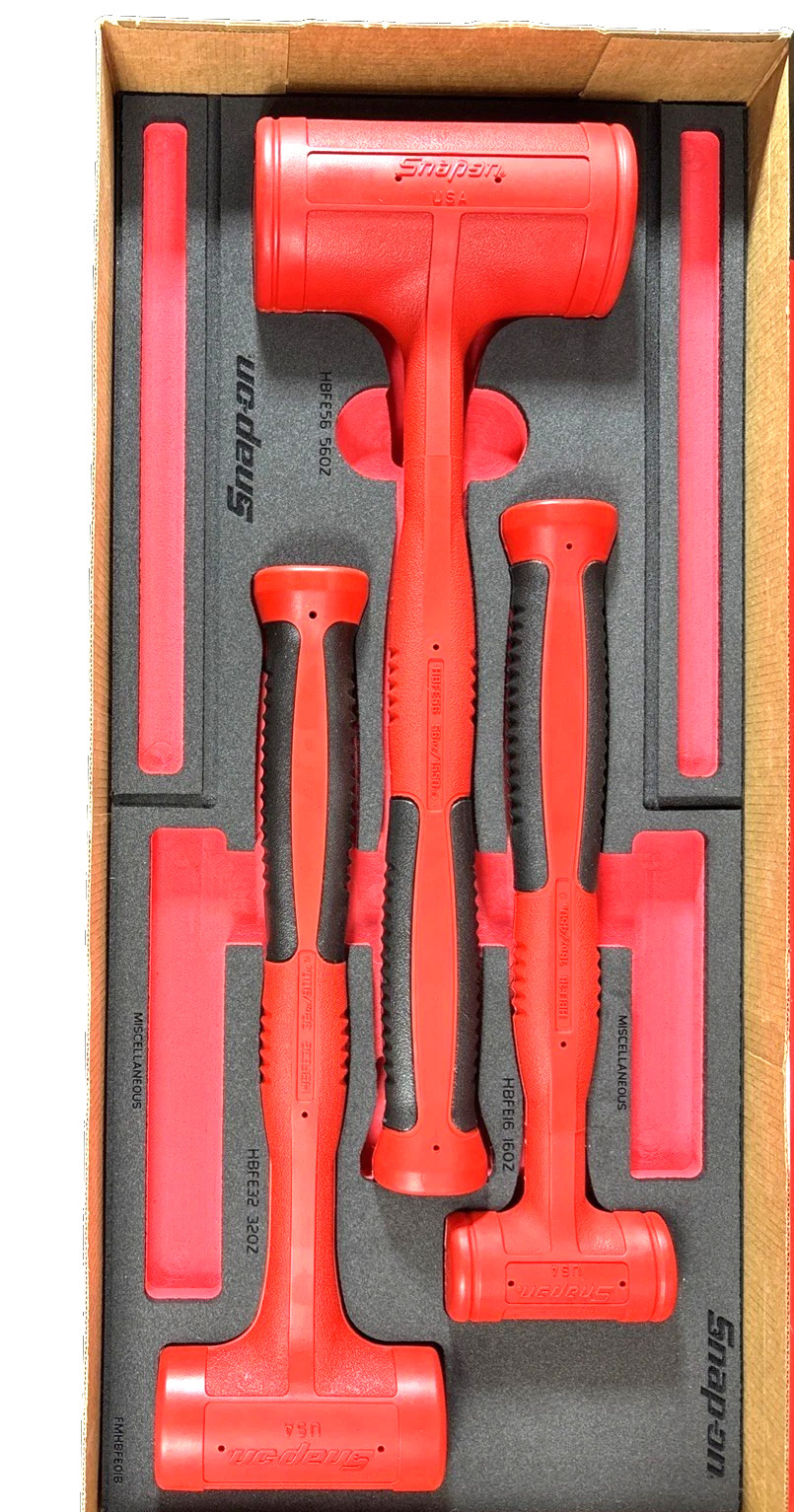 New Snap-on™ HBFE301FR 16 32 56 oz Red Dead Blow Hammer Foam Set HBFE16 HBFE56