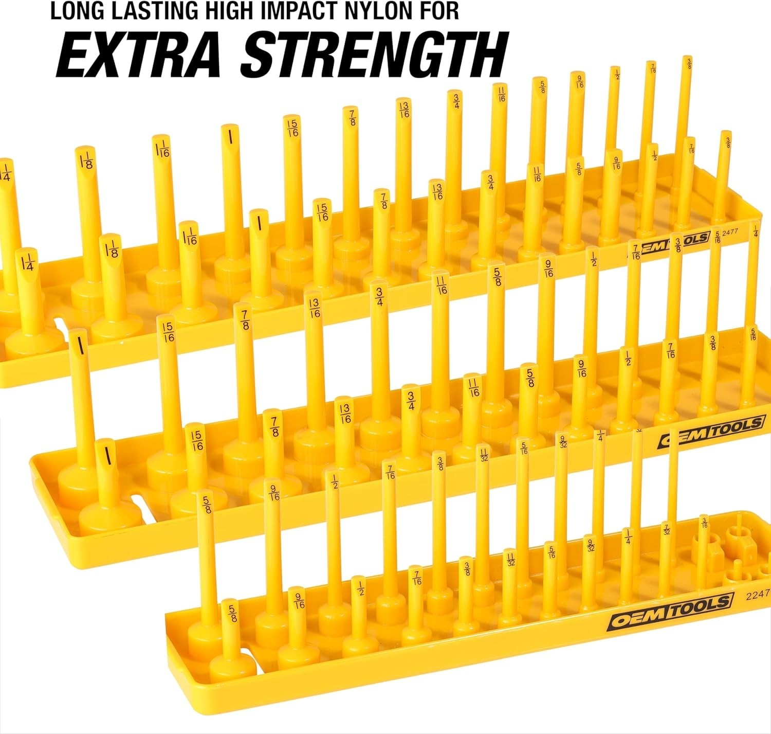 Brand New 6 Piece SAE and Metric Socket Tray Set in Black and Yellow