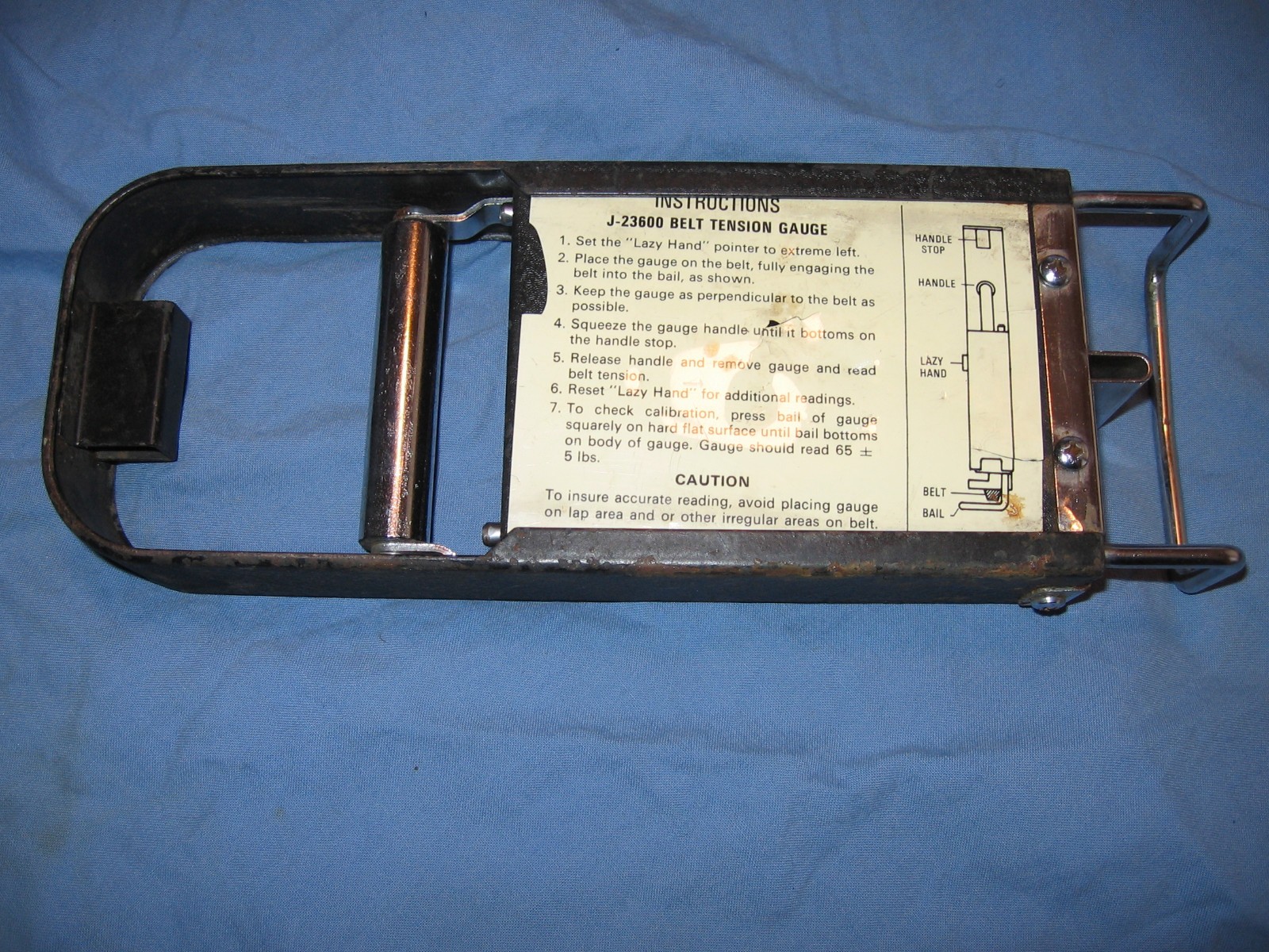 KENT MOORE BELT TENSION GAUGE J-23600 DEALER SHOP TOOL MADE IN USA GM AMC FORD