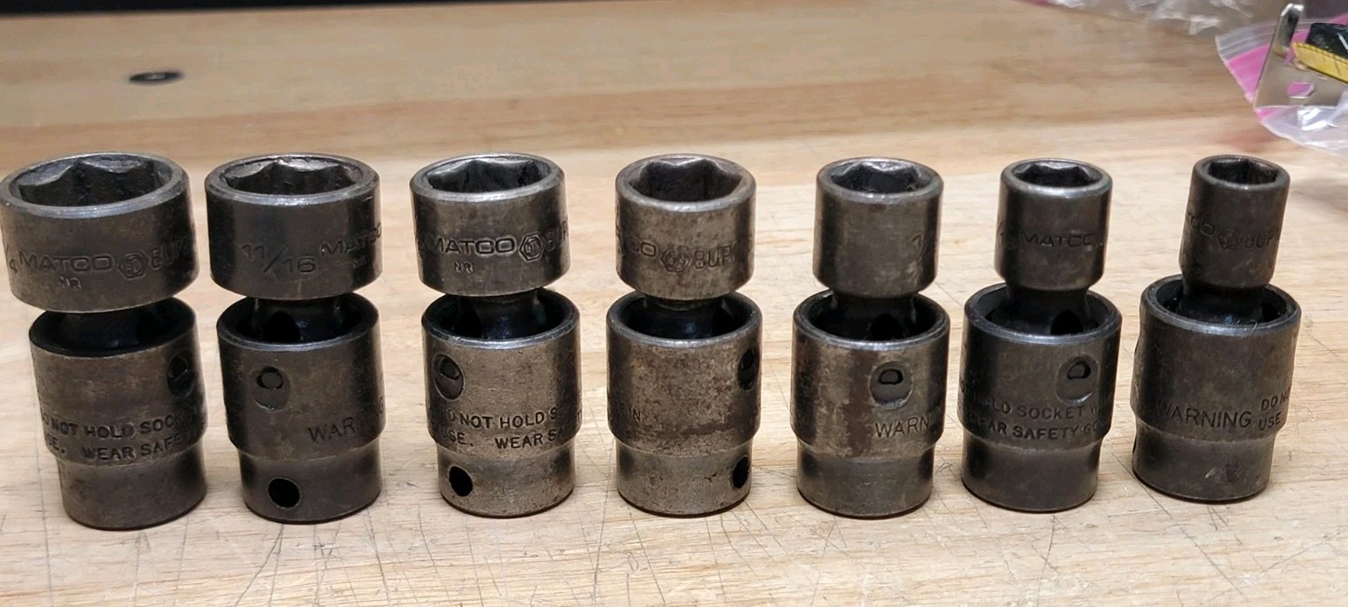 Matco SAE Universal Swivel Impact Socket 7pcs. Set 3/8″ Drive 6 Point