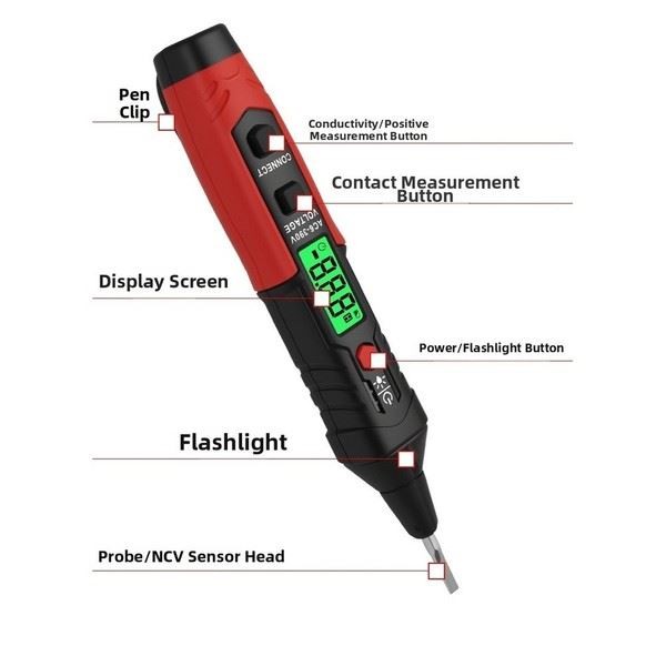Pocket Size Inductive Voltage Tester ABS Material Line Continuity Testing