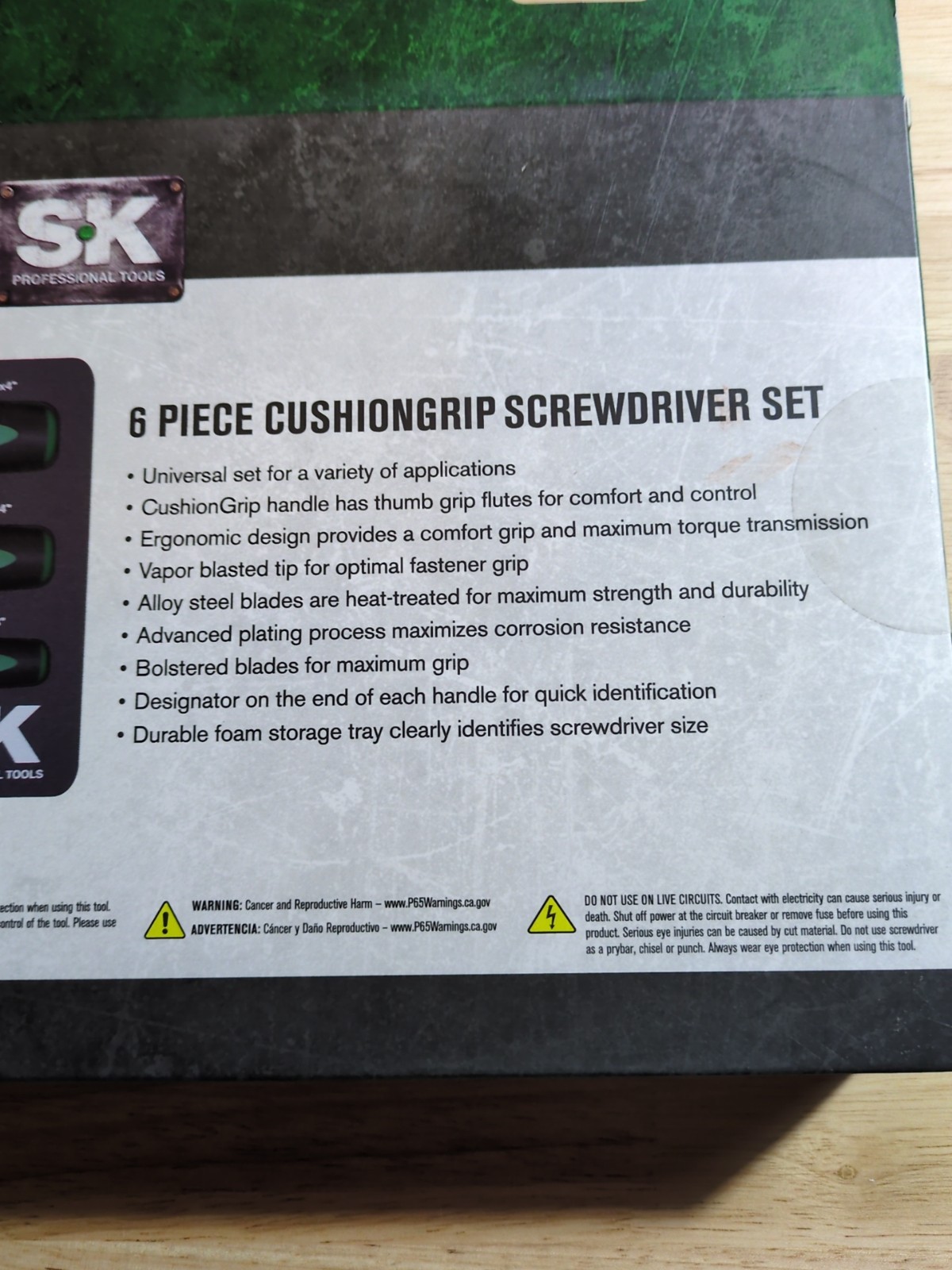 SK Professional Tools 6 Piece Cushion Grip Screwdriver Set New LIFETIME WARRANTY