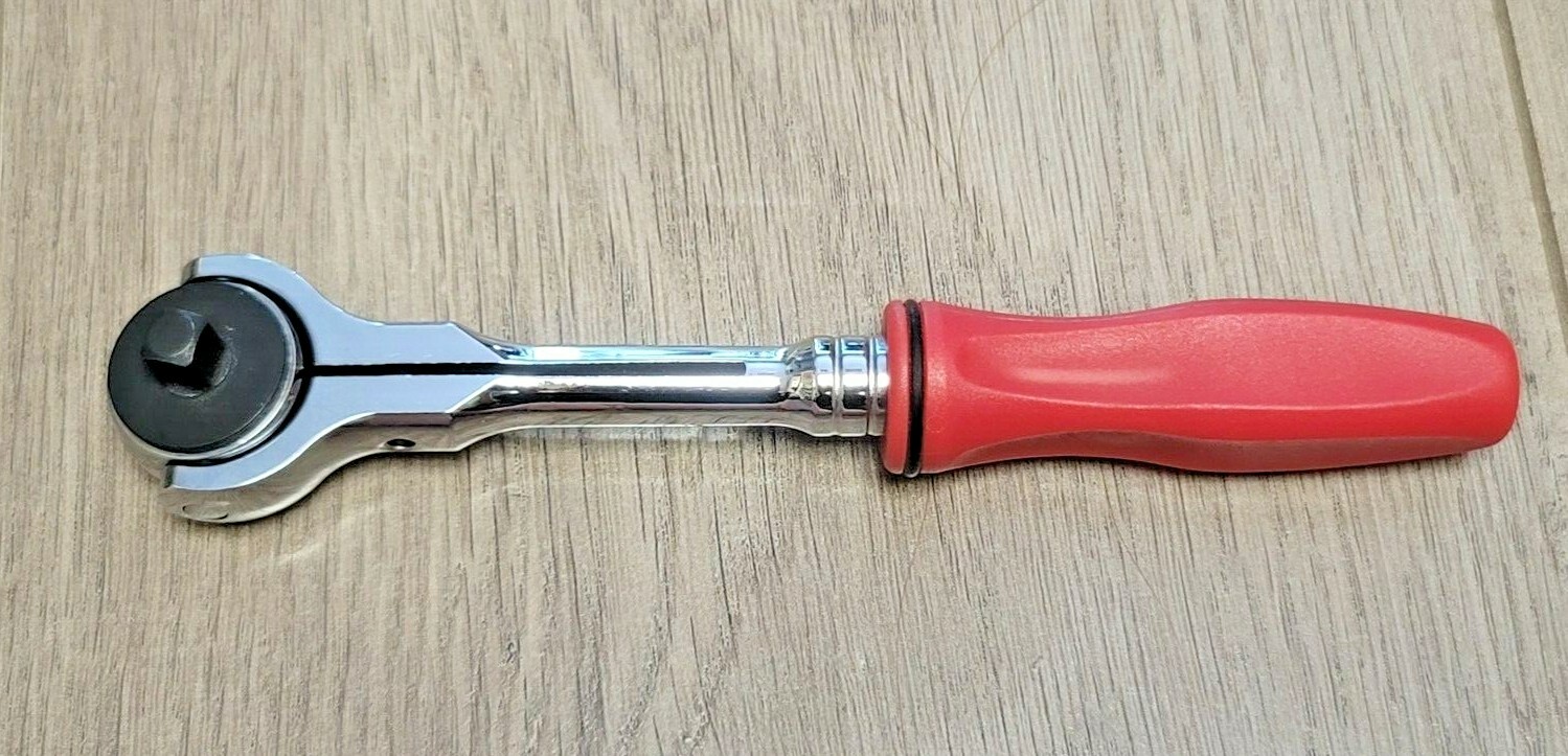 Genius Tools 1/4″ dr Long Handle Rotor Head Ratchet w/Ergo Grip #281802P