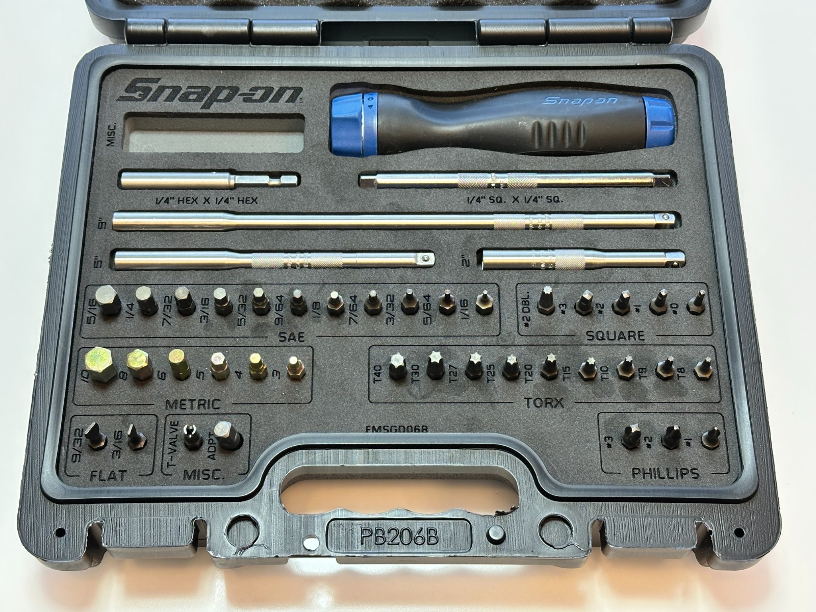 Snap On Tools NEW SGDMRC44FMB Power Blue 44pc Ratcheting Screwdriver Master Set