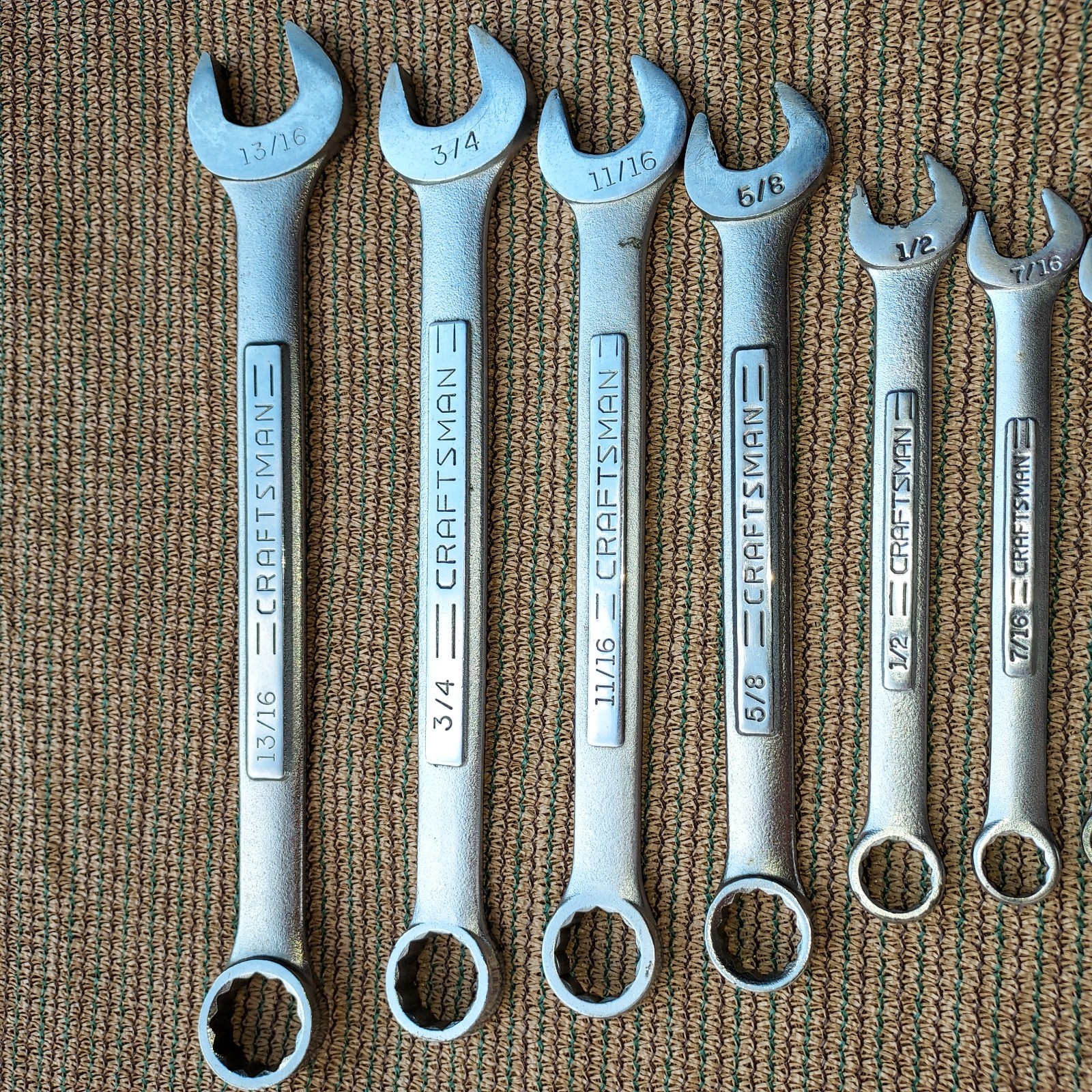 Vtg Craftsman 10 piece SAE combination wrench set 1/4″-13/16″ USA made -VA-VV-V