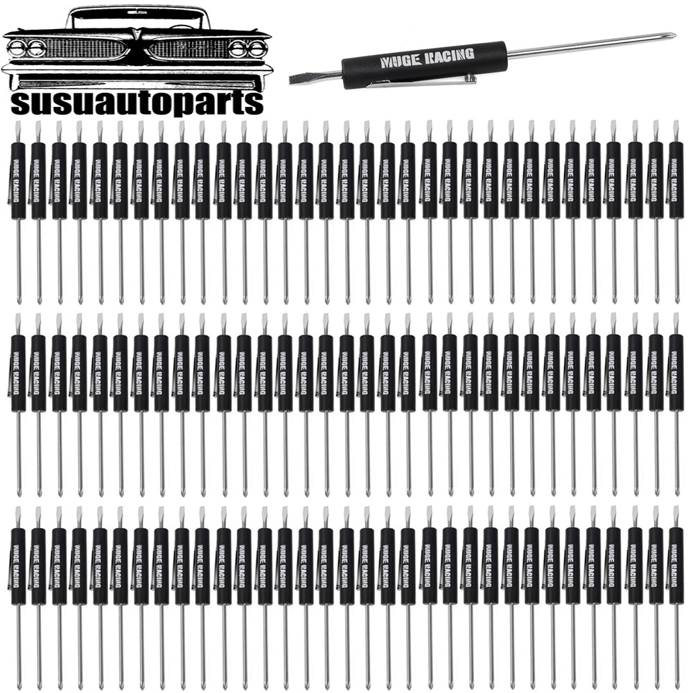 100PCS Mini Pocket Screwdriver Flap Tip w/ Magnet and Clip Phillips Slotted Flat