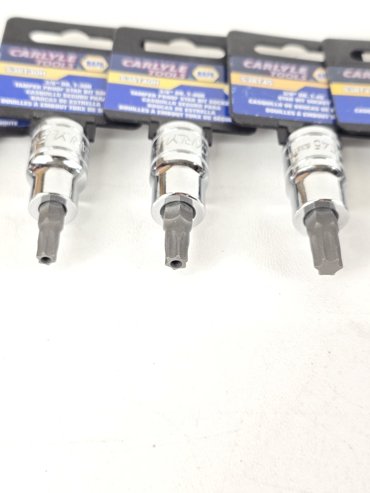 Napa Carlyle 1/4, 3/8, 1/2 DR STAR BIT Socket Set T8-T60 Mix Tamper Proof & Reg