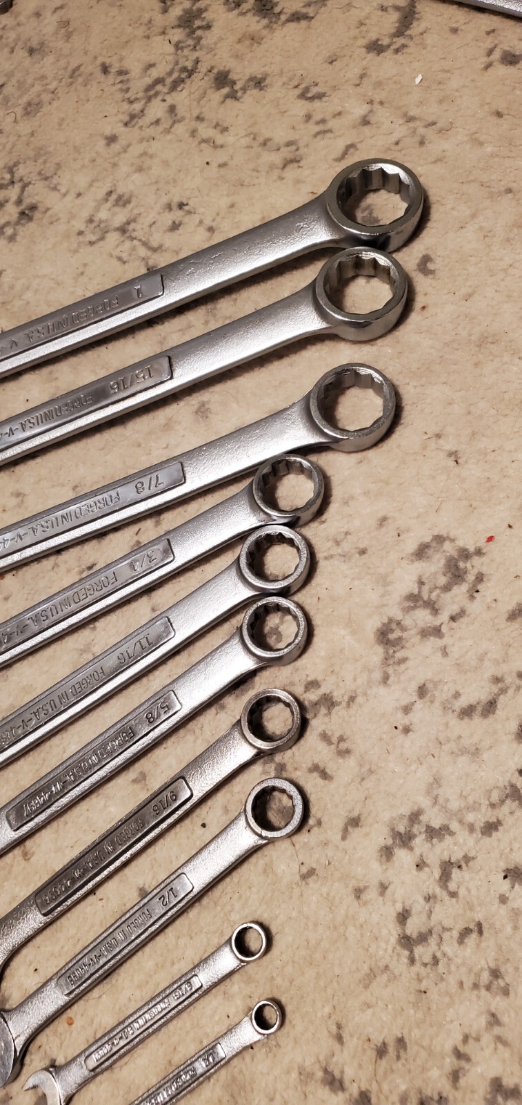 Craftsman Wrenches 44 Series Made In The Usa 1″-15/16-7/8-3/4-11/16-5/8-9/16-1/2