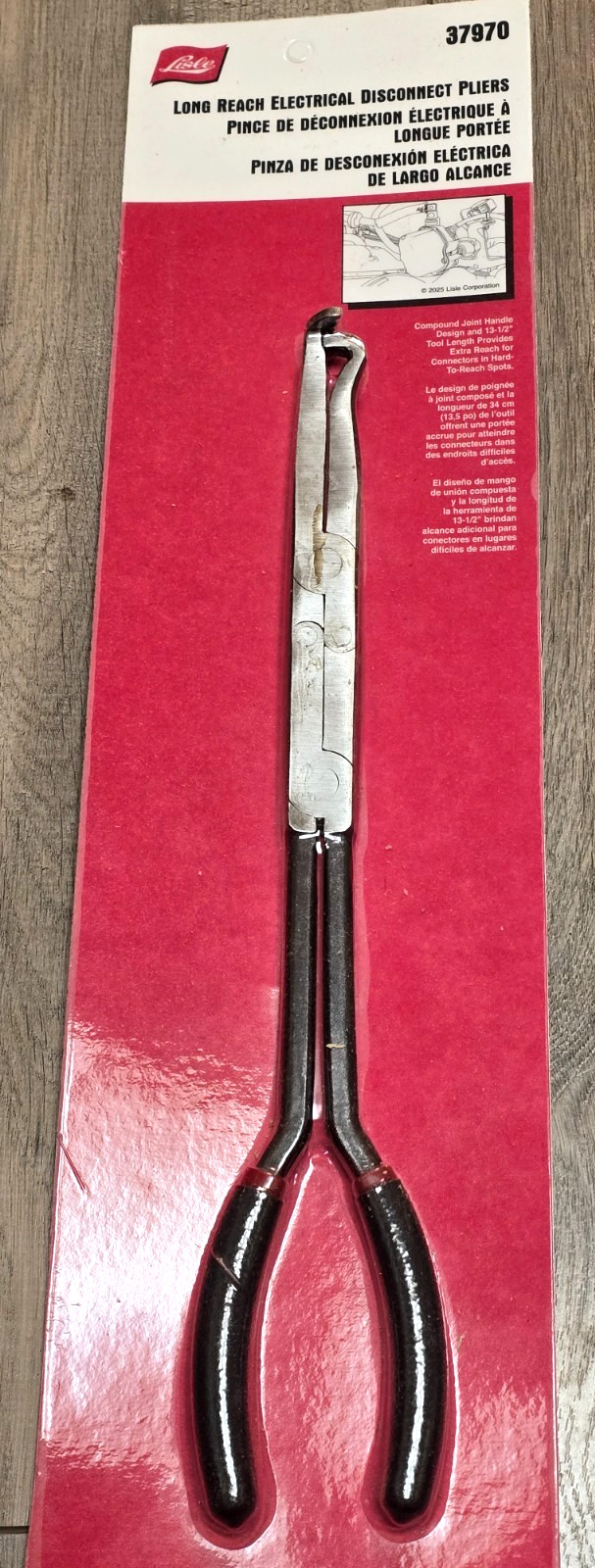 New Lisle Tools 13.5″ Double X Jointed Electrical Plug Disconnect Pliers #37970