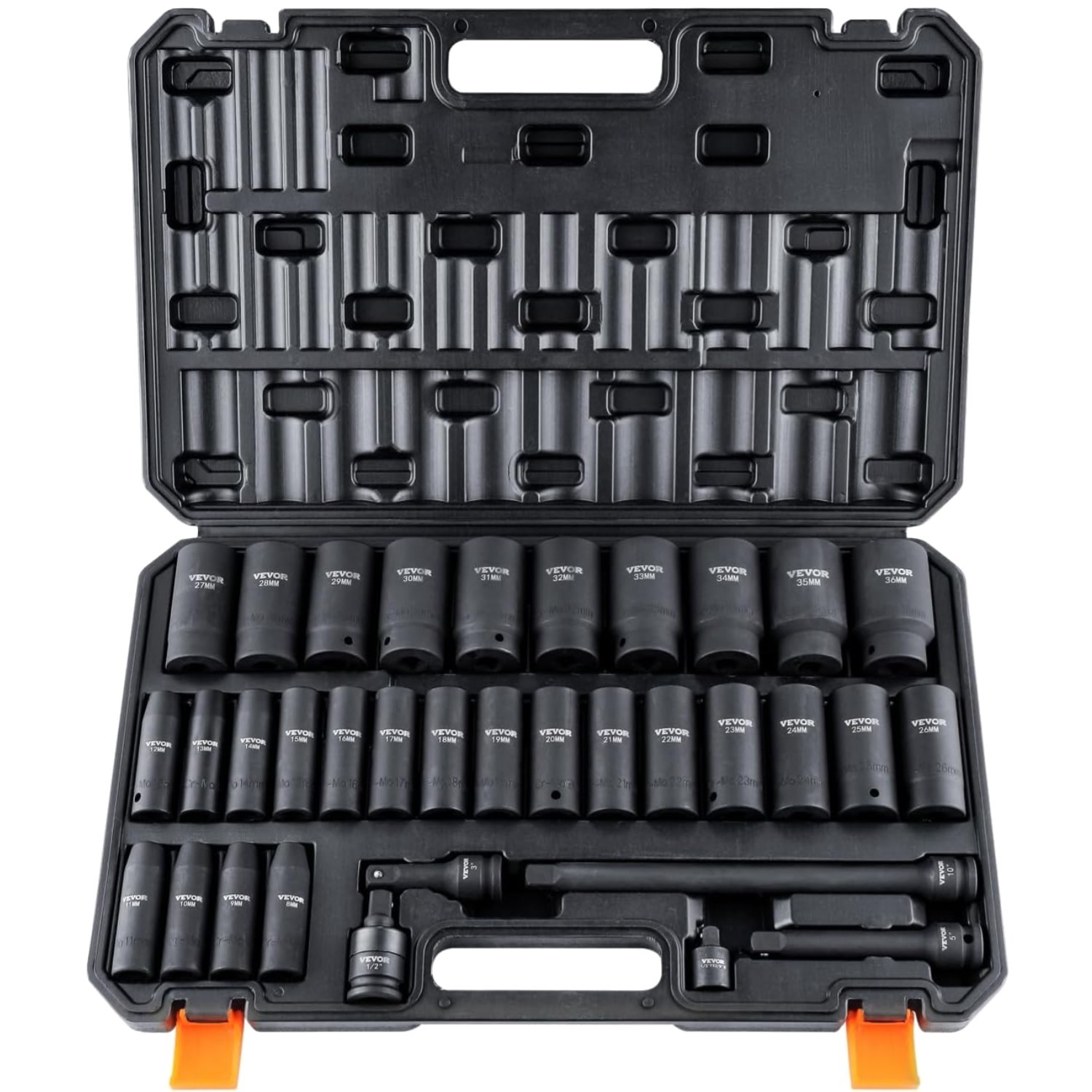 Industrial-Grade Cr-Mo Alloy Steel Socket Set, 34 Pcs