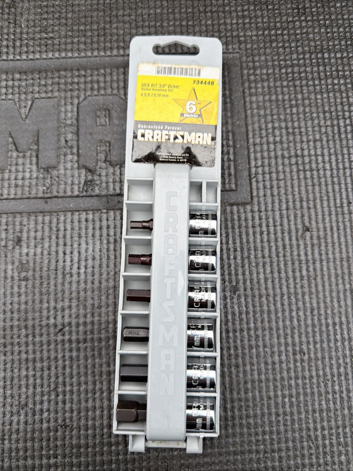 Sears Craftsman USA 6pc Socket Set 3/8 Drive Metric 34448 Hex Bit Nos