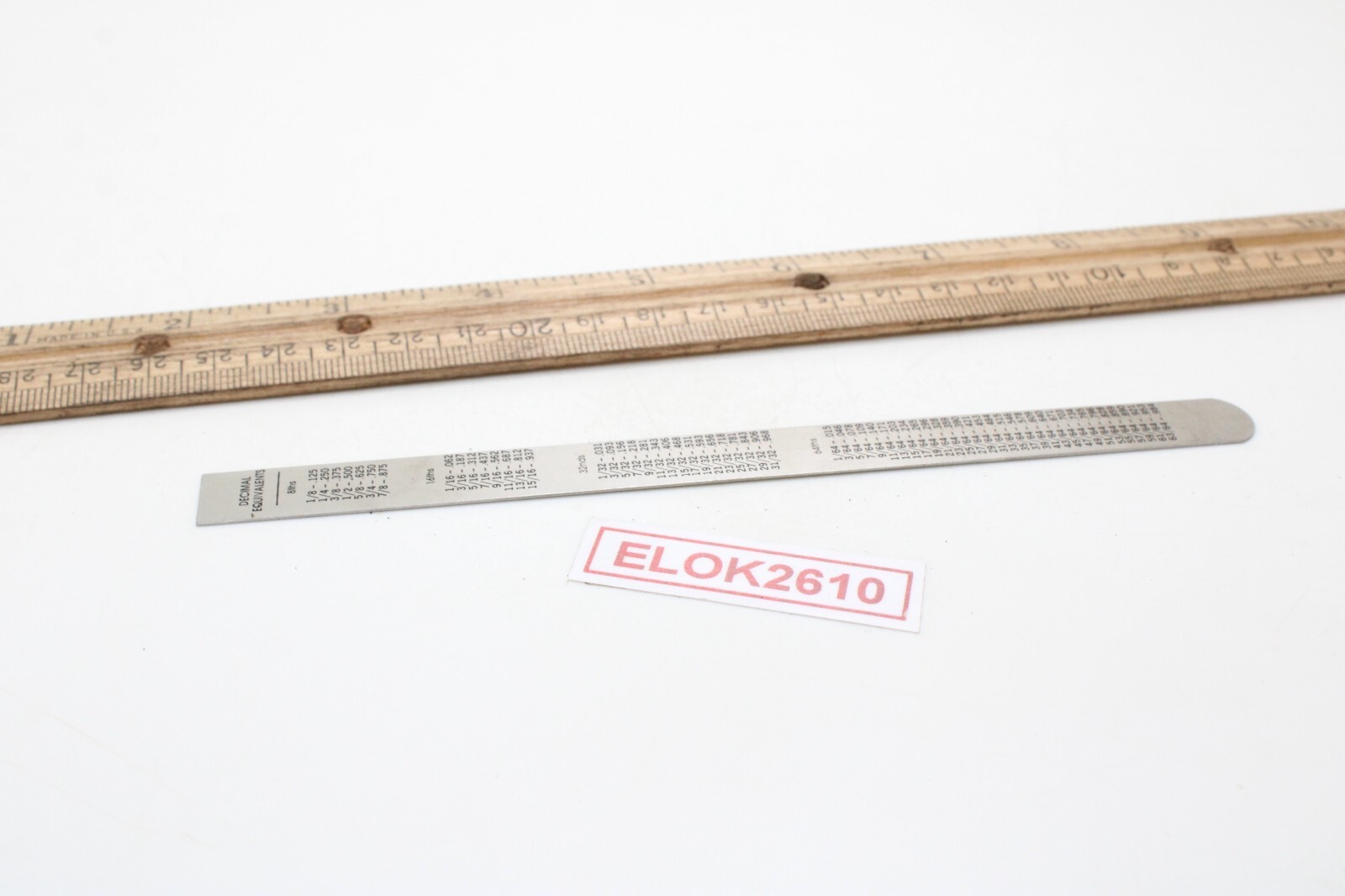 General No.300 6″ Steel Decimal Equivalents Scale Depth Gauge Pocket Size USA