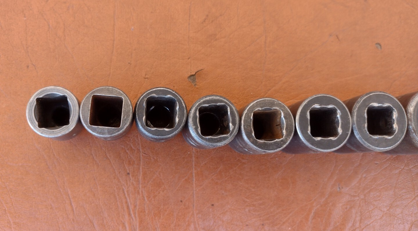 Vintage Snap On 12 Pc. 1/2” Dr. SAE 6 Pt. Impact Socket Set 3/8” to 1-1/16″ USA