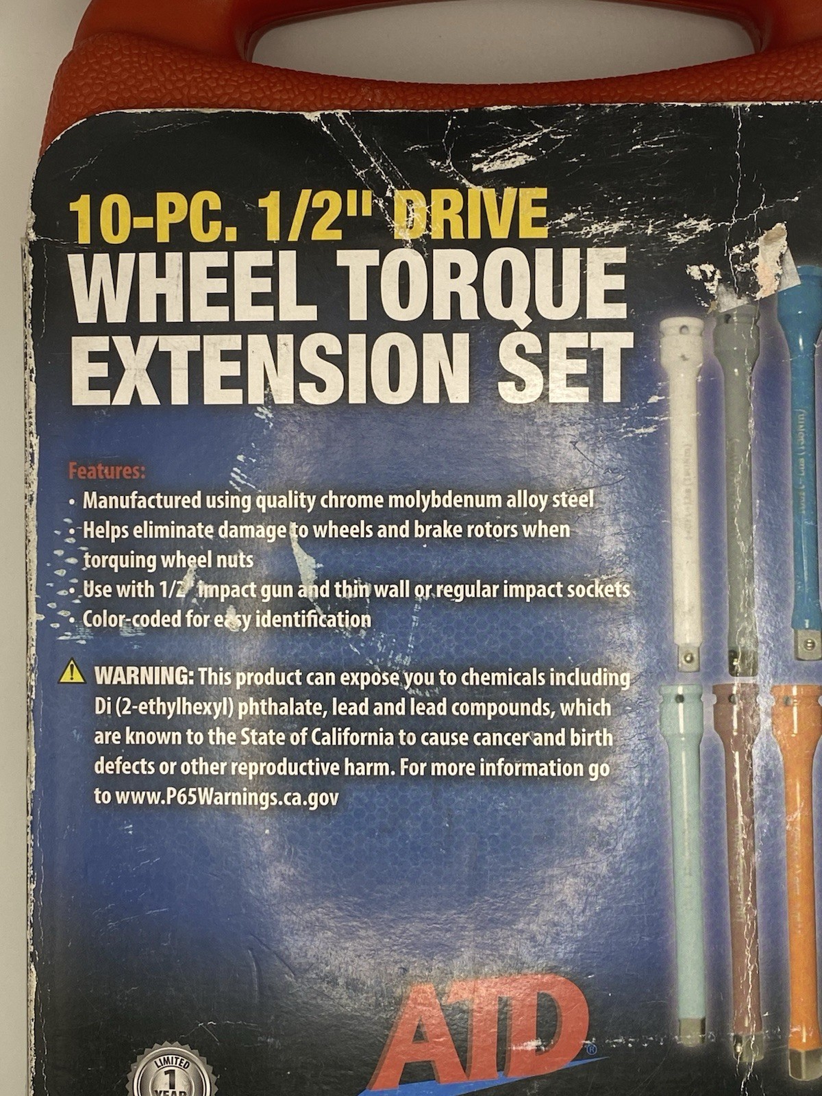 NEW ATD 4380 – 10 Pc. 1/2in. Dr. Wheel Torque Extension Set