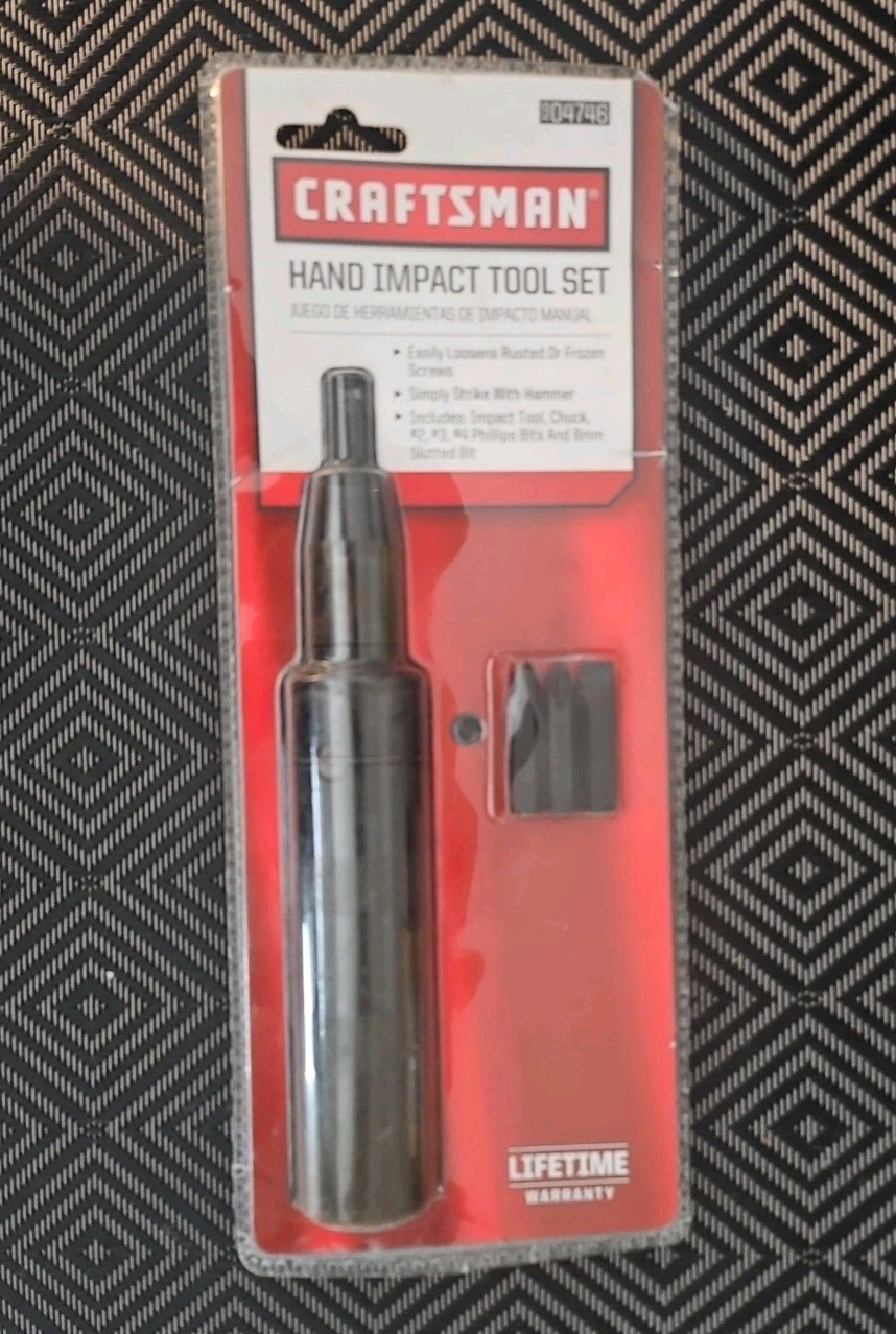 Craftsman Hand Impact Set 1/2″ Inch Drive, bits: #2, #3, #4 (+) & 8mm (9-04746)