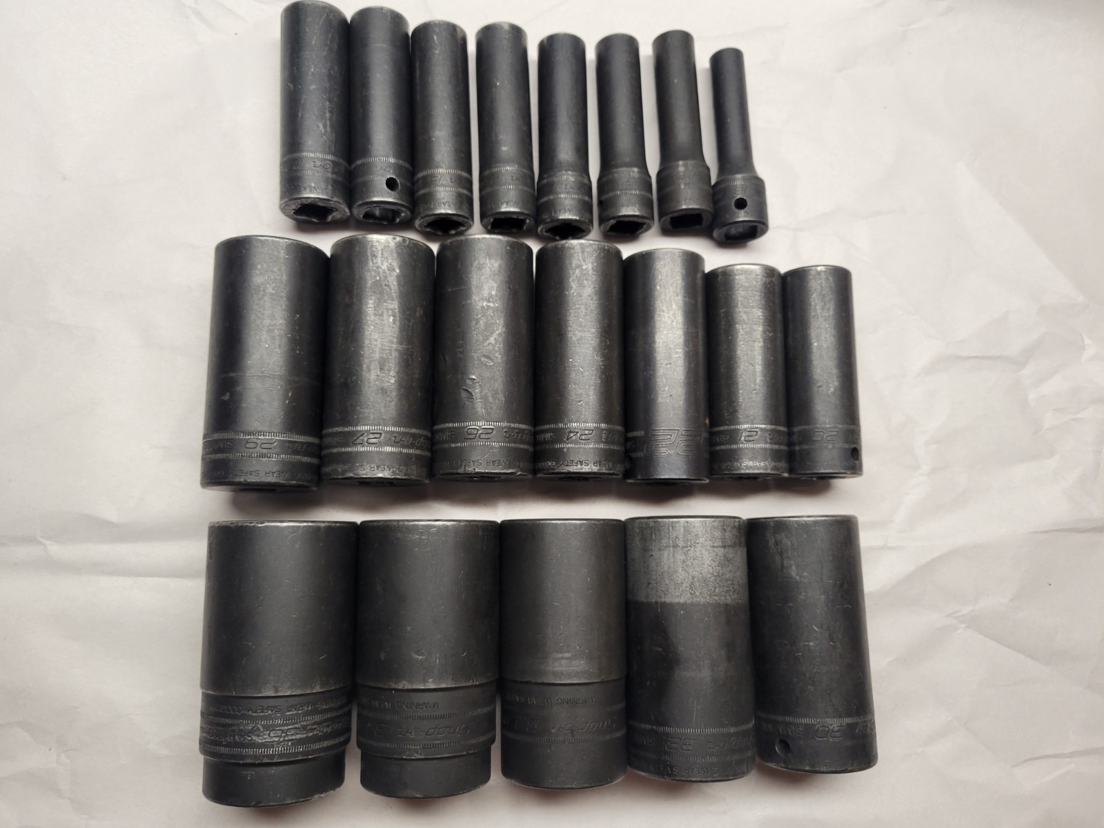 Snap On 20pc 1/2 Drive Impact 6pt Deep Socket Set SIMM METRIC SERIES