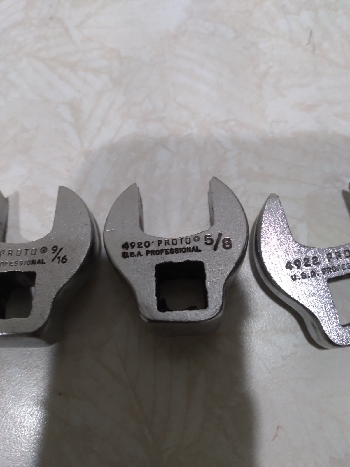 Proto Professional Crowfoot Socket Set Of 3 Model No’s 4918- 4920-4922 USA