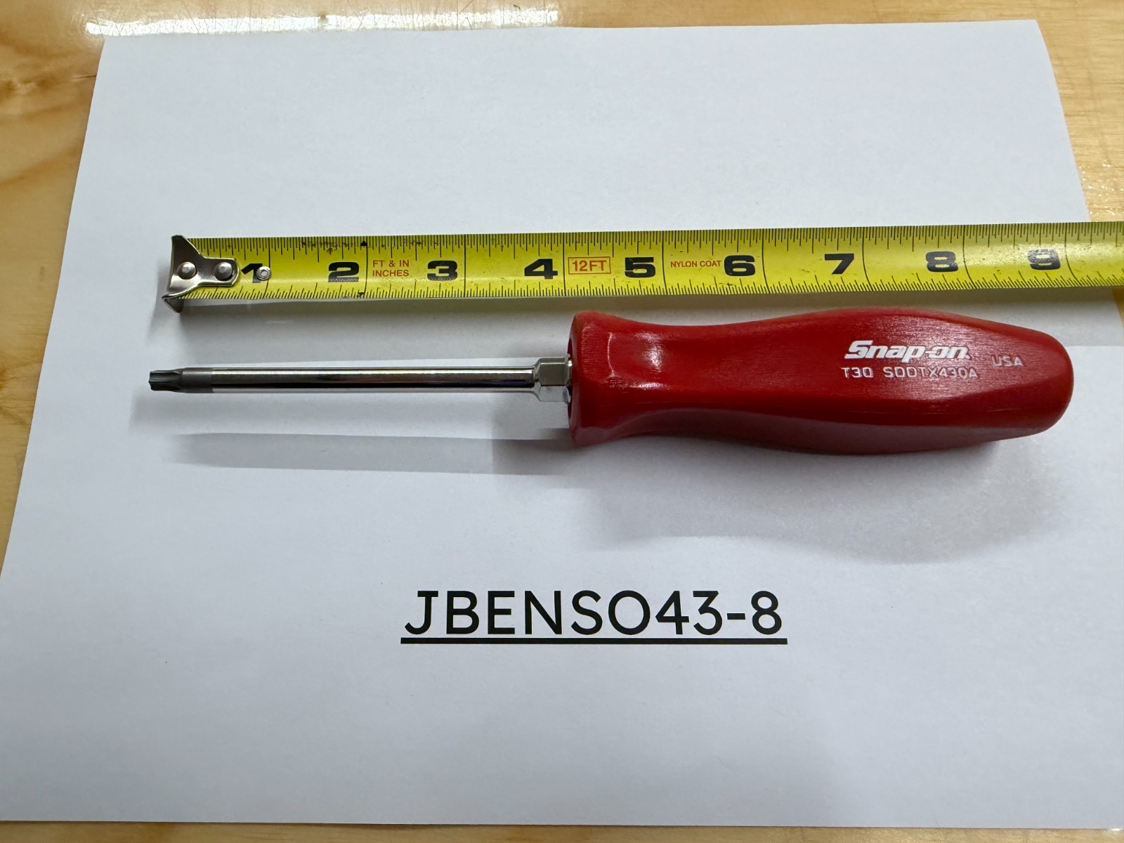 Snap-on Tools USA NEW RARE RED T30 Hard Grip Torx Screwdriver SDDTX430AR