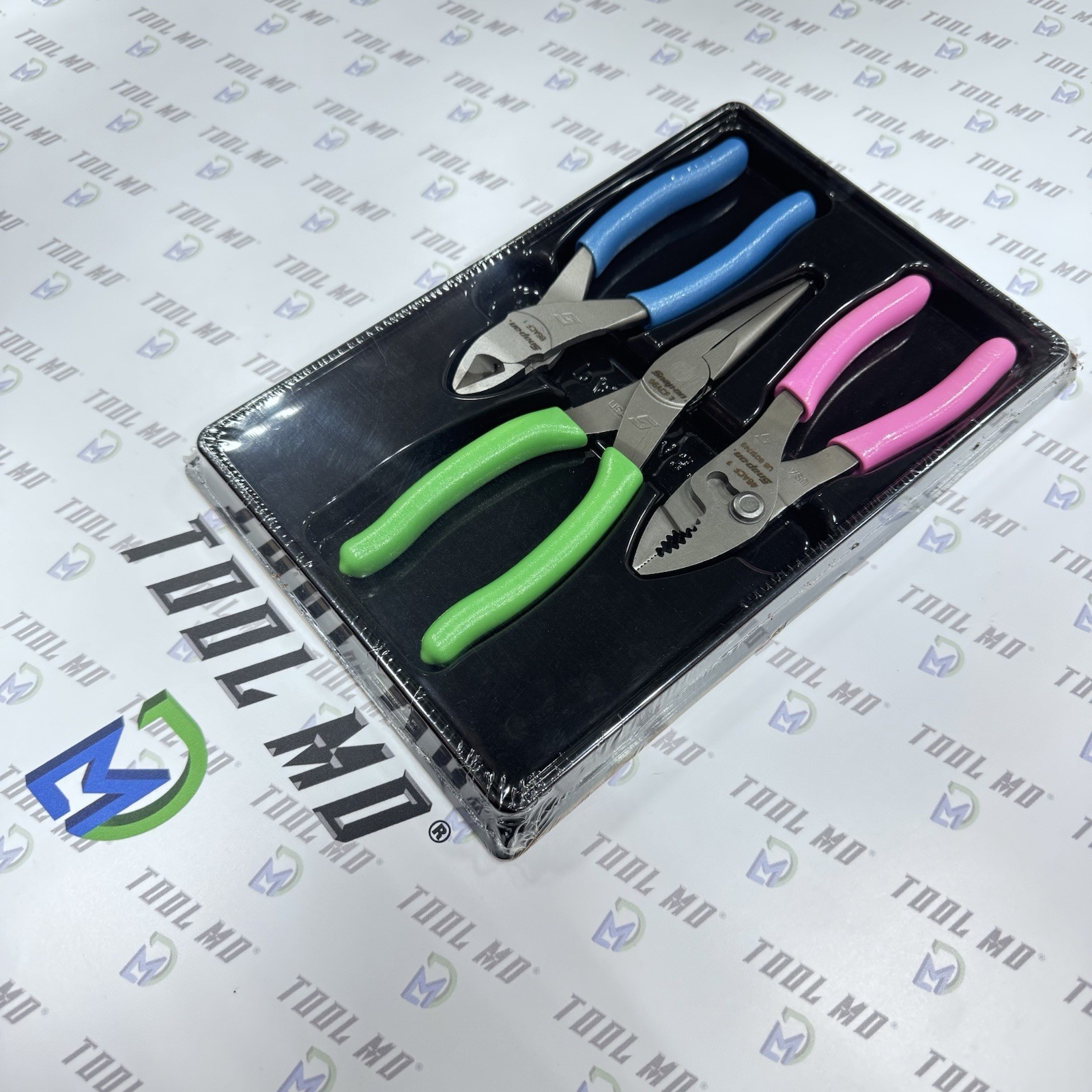 Snap-on Tools USA NEW 3pc Assorted Colors Plier Cutter Needle Nose Set PL306ACF