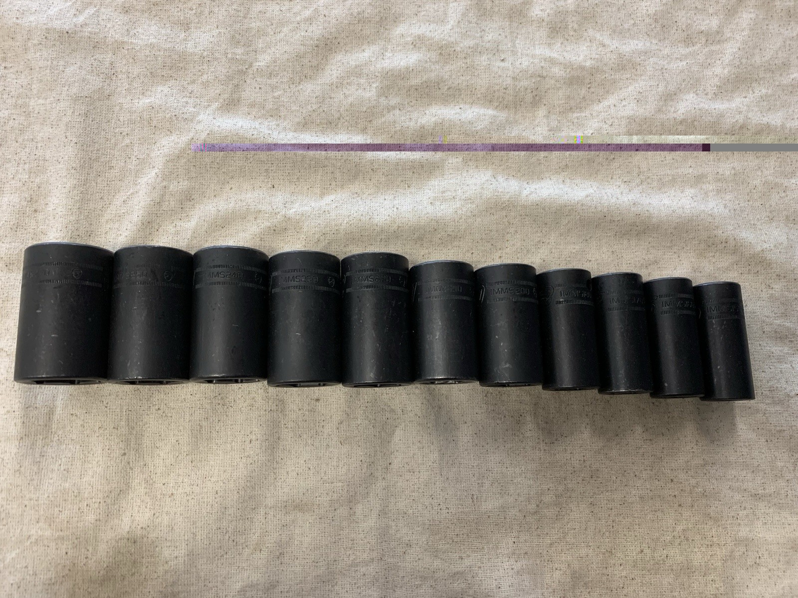 Snap-on 312IMMS 11pc 1/2” Drive 6pt Metric Semi-Deep Impact Socket Set 15-27mm