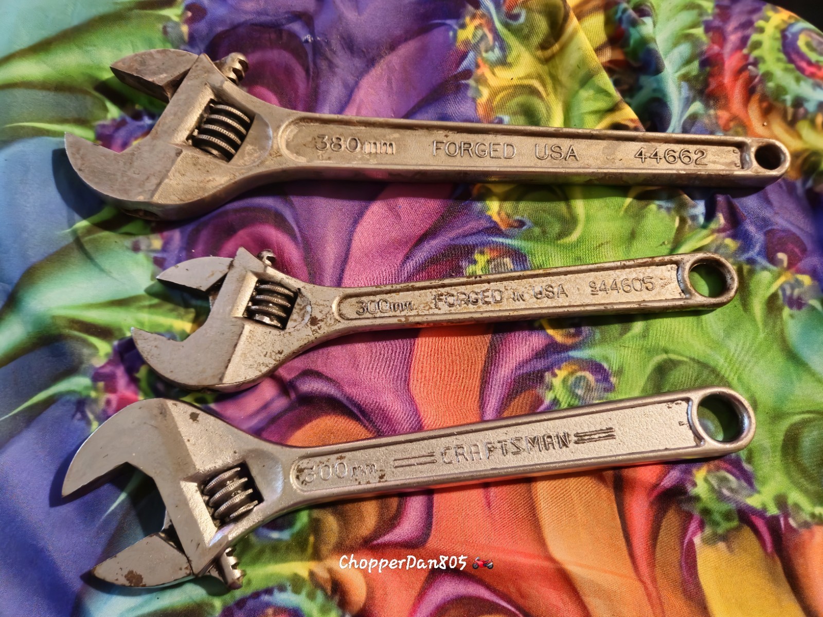 Vintage Craftsman Forged USA Adjustable Wrench Set – 12″ (300mm) & 15″ (380mm) –