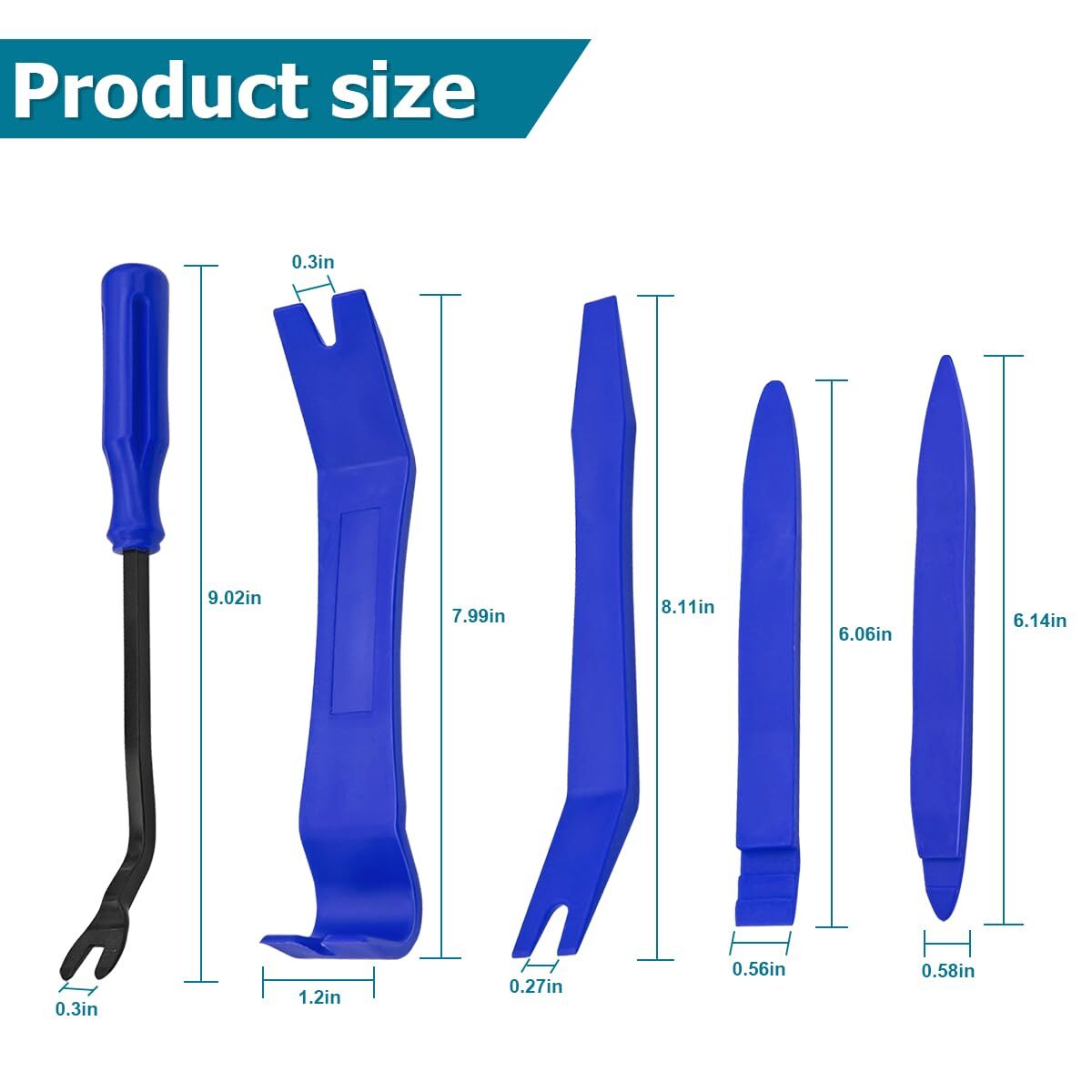 Trim Removal Tool For Auto 5 Pcs Car Pry Tool Kit Clip Fastener Remover Set For