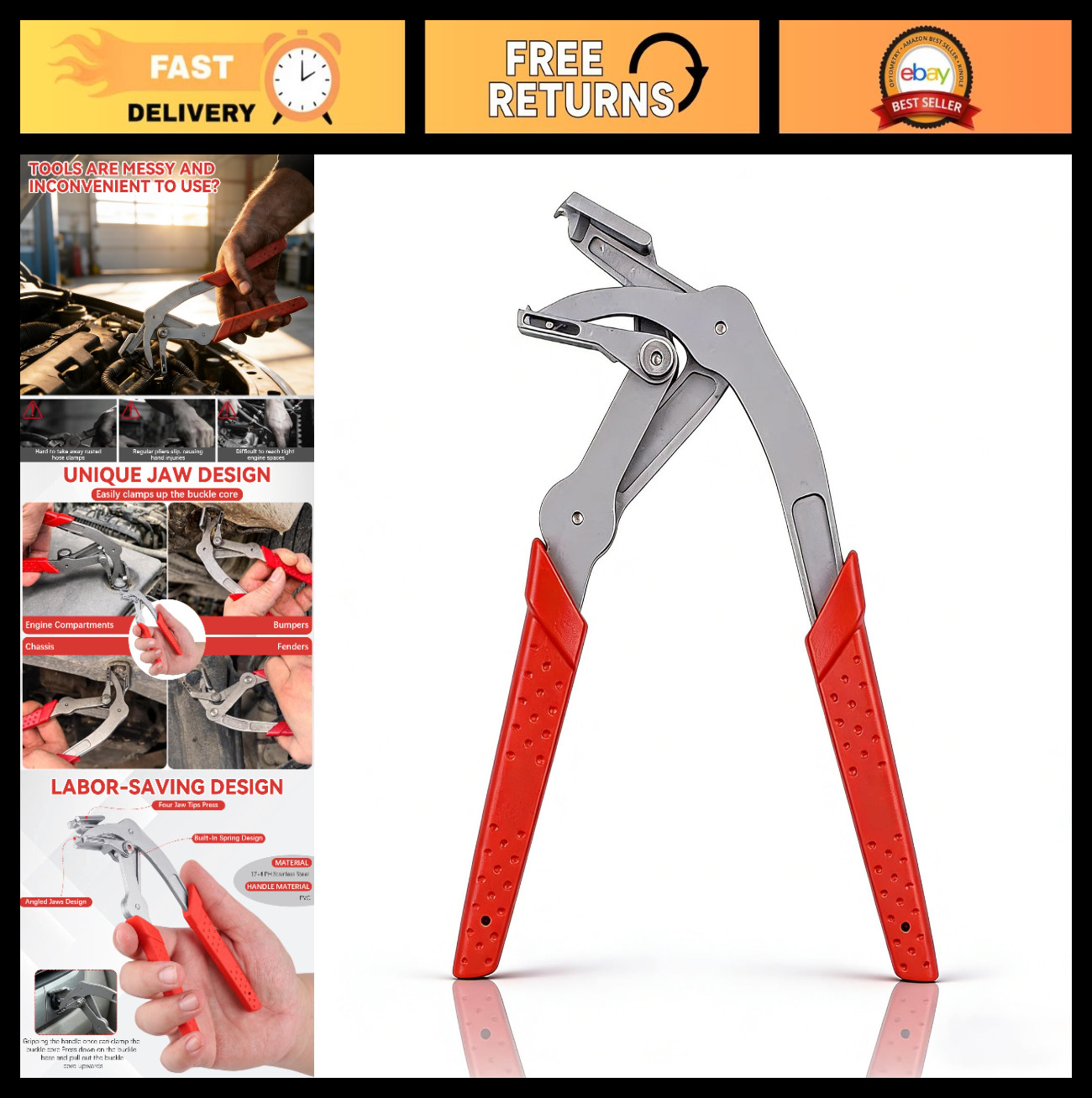 Upgraded Car Clip Removal Pliers – Auto Trim Tool for Plastic Fasteners & Panels
