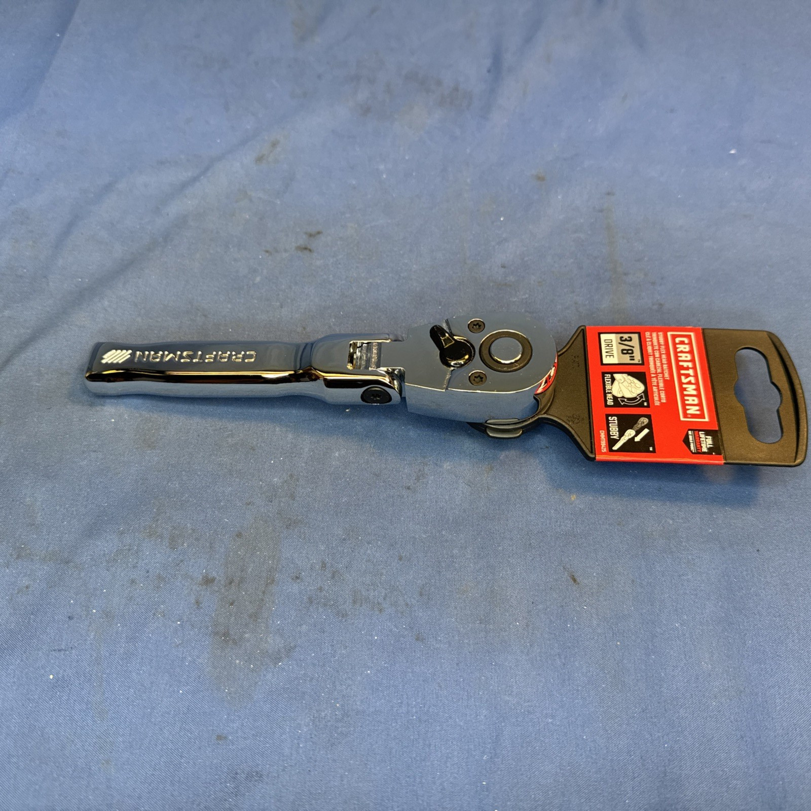 New Craftsman 3/8 Inch Drive Metric and SAE Flex Head Stubby Ratchet 72 Teeth