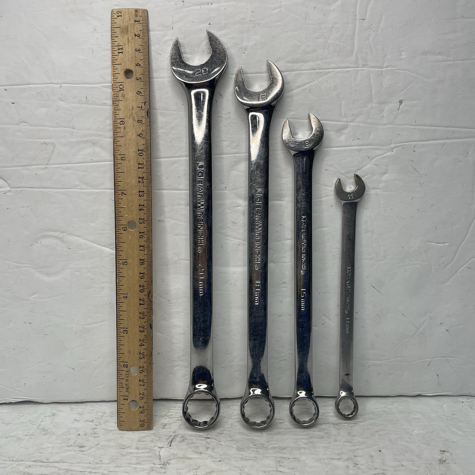 Gearwrench Wrench Set (4) – 20mm, 18mm, 15mm, 11mm – Models 81677–81668 – Used