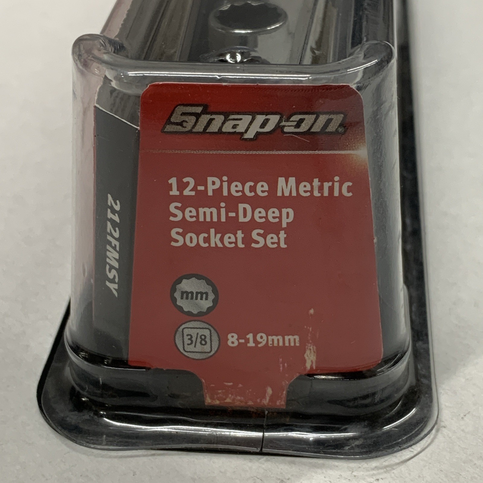 Snap On Tools USA 212FMSY 12pc 3/8″ Dr Metric 12 POINT SEMI DEEP Socket Set NEW