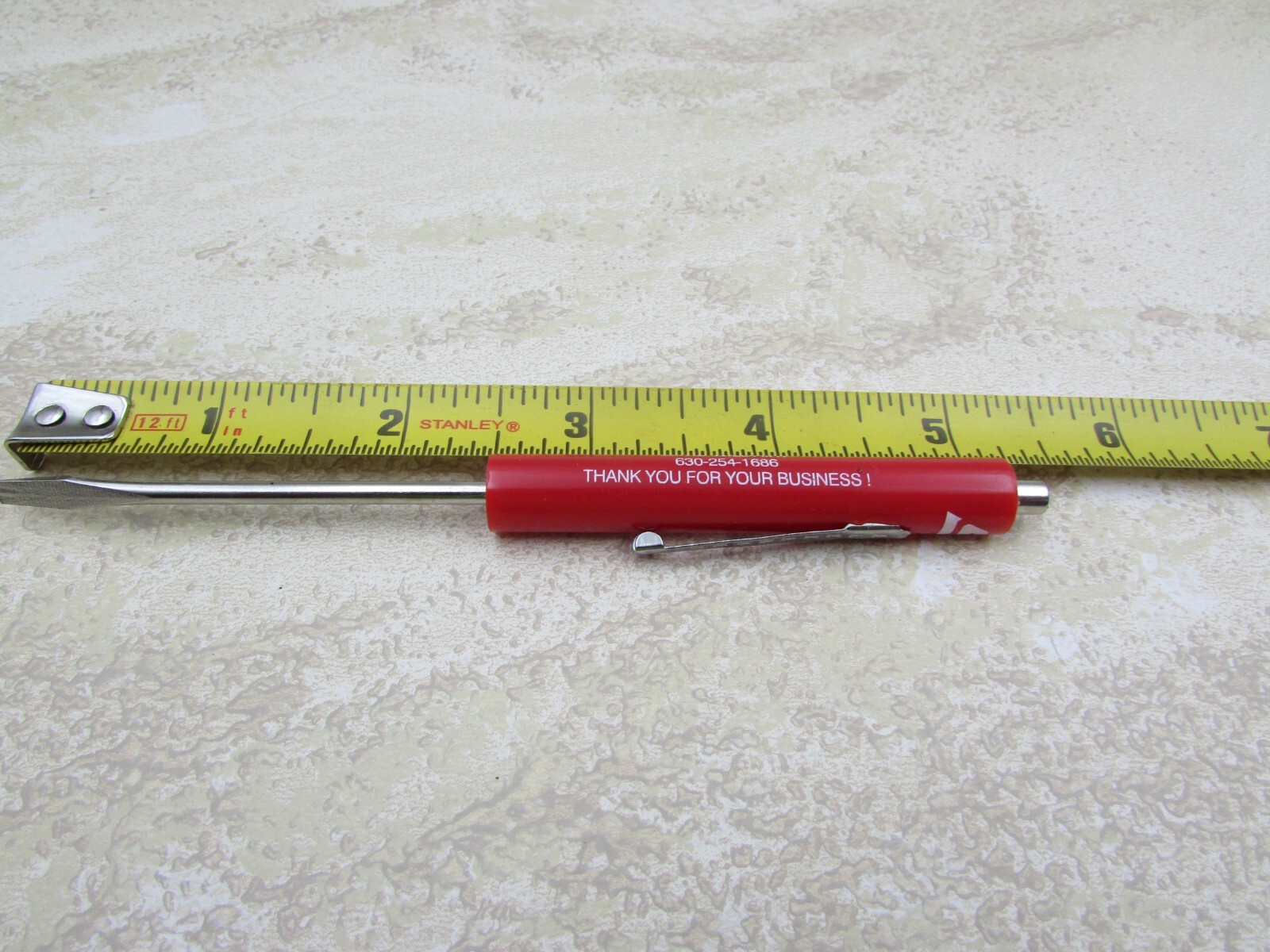 Vintage Snap On Tools Dealer Flat Head Pocket Clip Screwdriver With Magnet Top